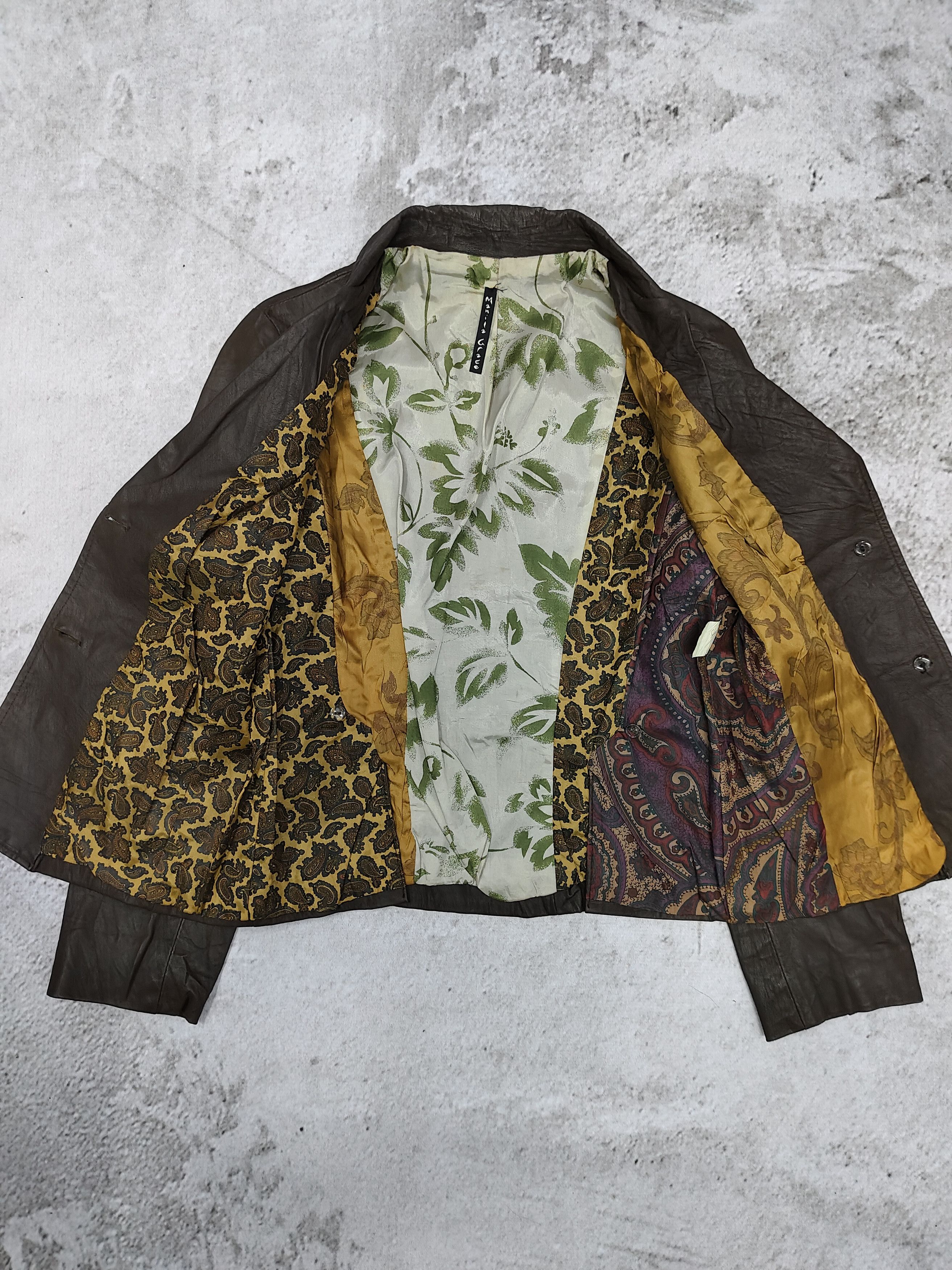 Seditionaries 90s Manila Grace- Coin Patch Wool Vera Pelle Leather Jacket Size M / US 6-8 / IT 42-44 - 10 Thumbnail