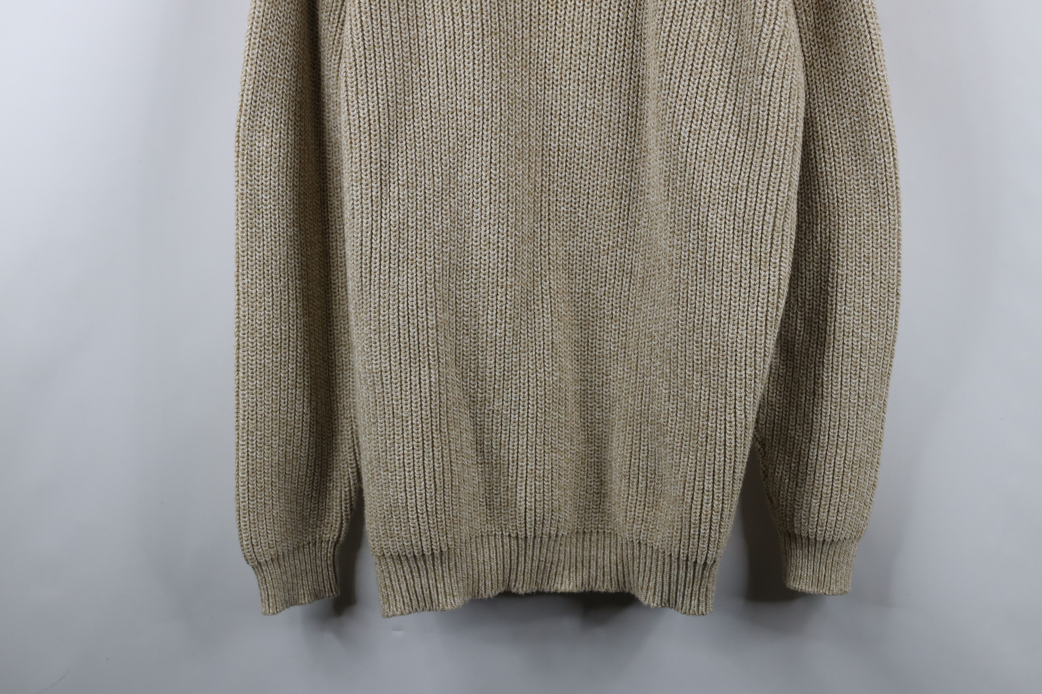 Eddie Bauer × Vintage Vintage Eddie Bauer Cotton Ribbed Knit Henley Sweater Beige Size US XL / EU 56 / 4 - 3 Thumbnail