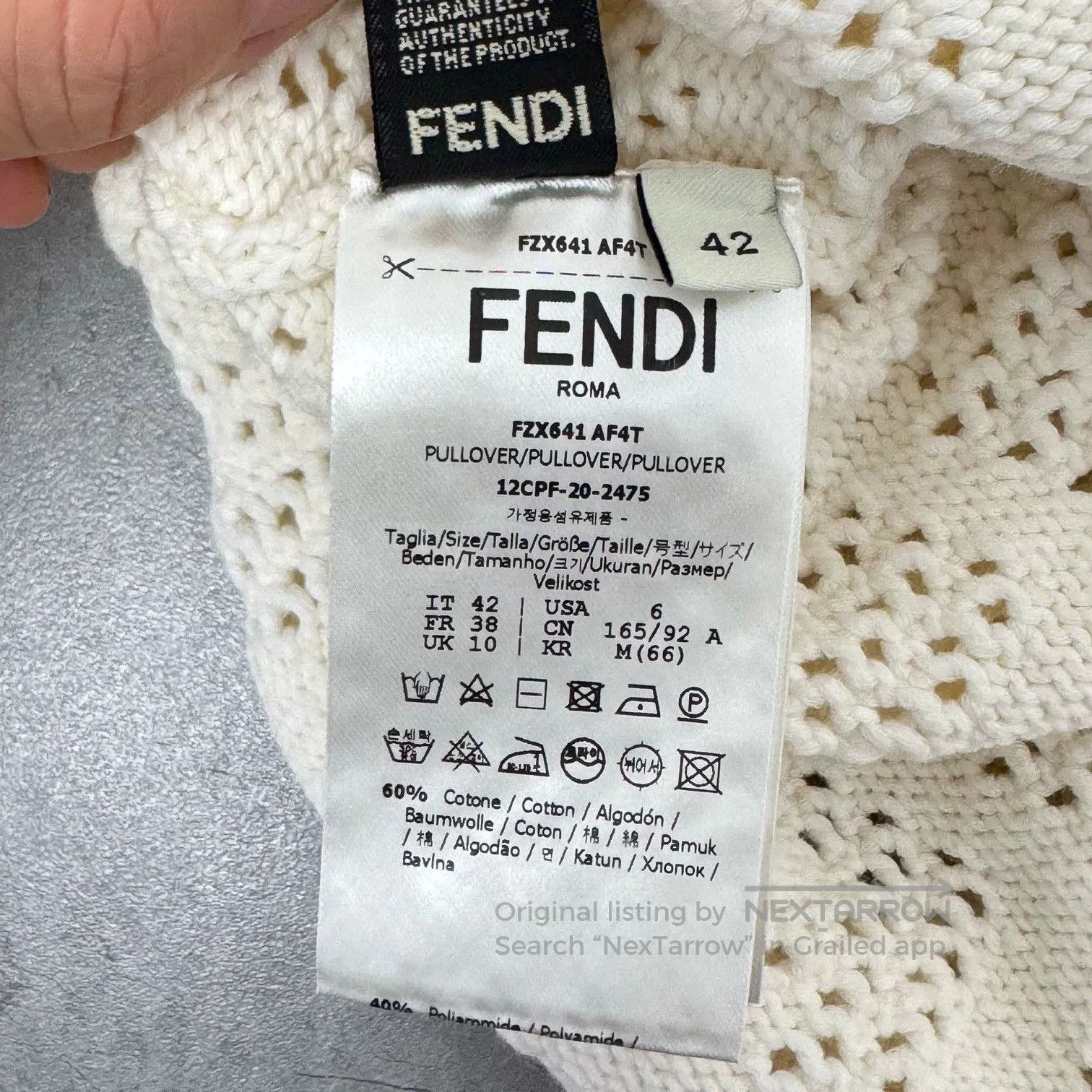 Fendi Fendi Monogram Knit Short-Sleeve Top. Size US L / EU 52-54 / 3 - 4 Thumbnail