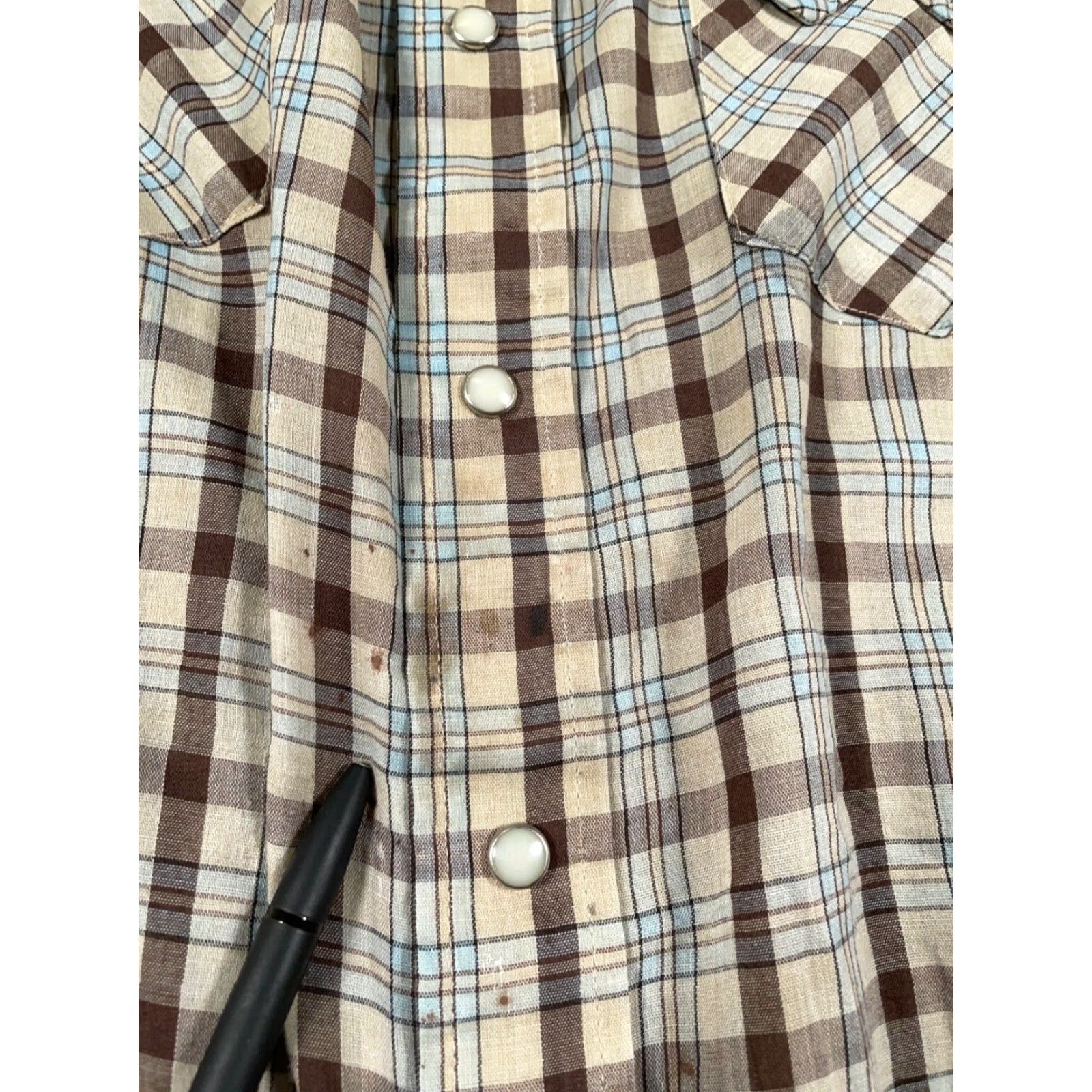 Thrasher VINTAGE Dee Cee Western Shirt Adult XL Brown Plaid Sawtooth Pockets 90s Mens Size US XL / EU 56 / 4 - 7 Thumbnail