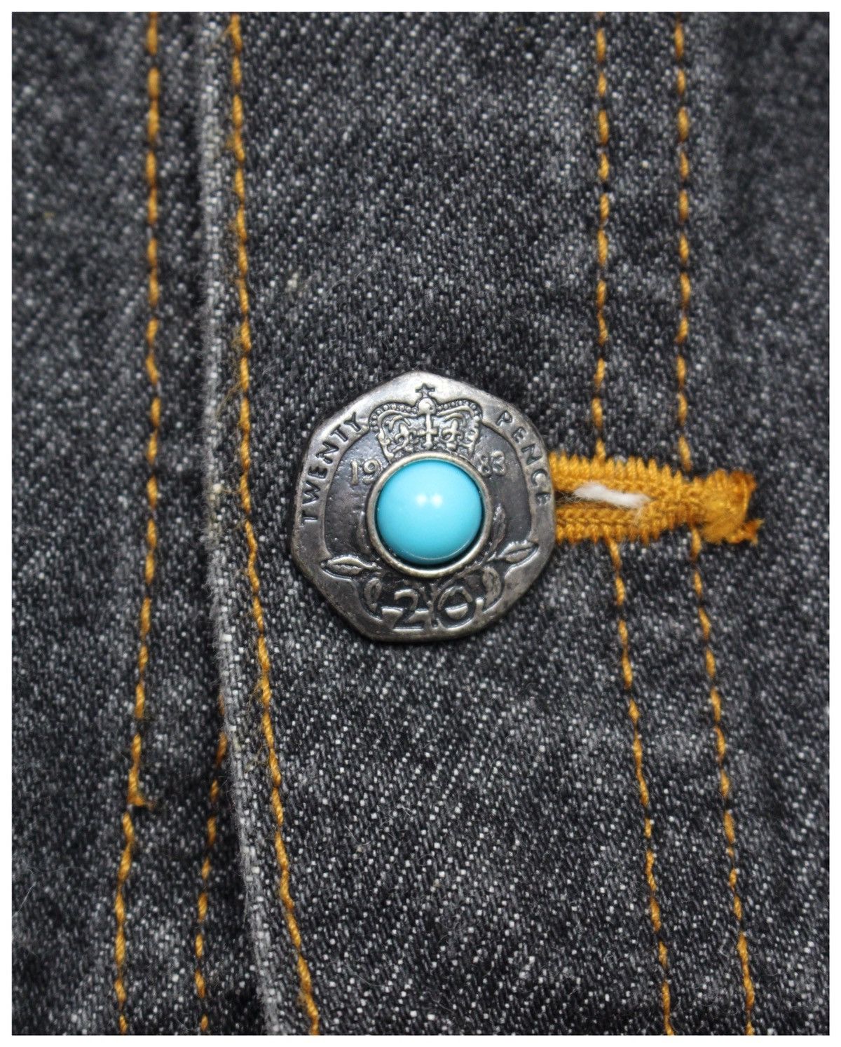 Hysteric Glamour 2000S C'EST RNA THE ABSURD PARTY TURQUOISE DENIM JACKET Size M / US 6-8 / IT 42-44 - 5 Thumbnail