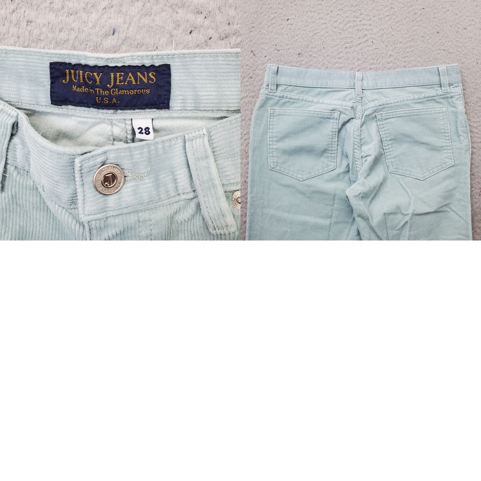 Juicy Couture Juicy Couture Womens Corduroy Bootcut Pants 28 Green 5-Pockets Streetwear USA Size 28" / US 6 / IT 42 - 8 Thumbnail