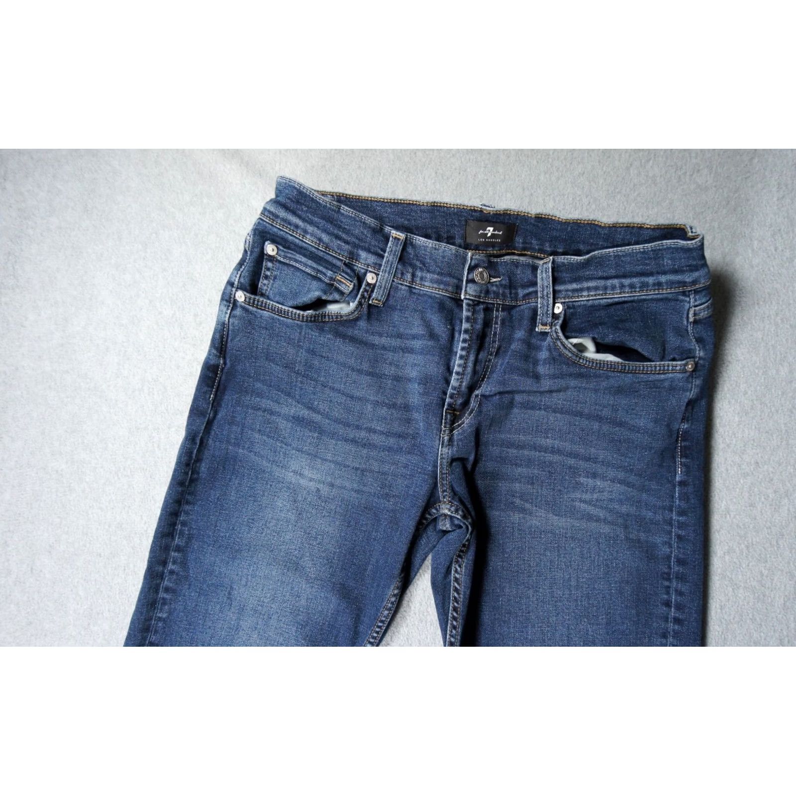 7 For All Mankind 7 for all Mankind Jeans Mens 32x28 Blue Denim Slimmy Stretch Casual Adult Size US 32 / EU 48 - 2 Thumbnail
