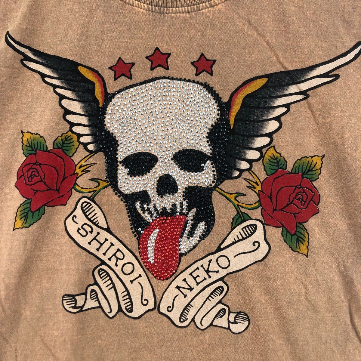 Vintage Vintage SHIROI NEKO SWAROVSKI Skull Tee Shirt Top Bones Size US M / EU 48-50 / 2 - 3 Thumbnail