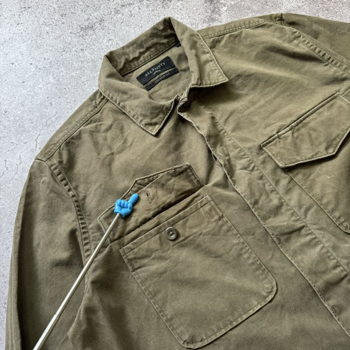 Allsaints All Saints Warrant Long Sleeve Shirt Army Green overshirt Size US M / EU 48-50 / 2 - 4 Thumbnail
