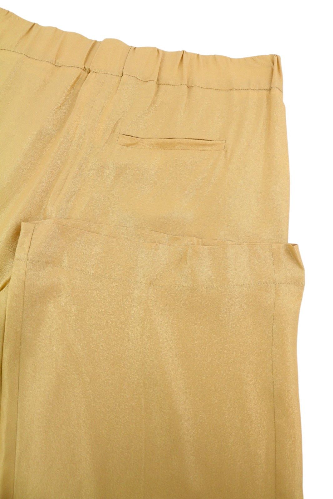 Max Mara W28 Yellow Gold Silk Glitter Cropped Trousers 88898 Size 28" / US 6 / IT 42 - 6 Thumbnail