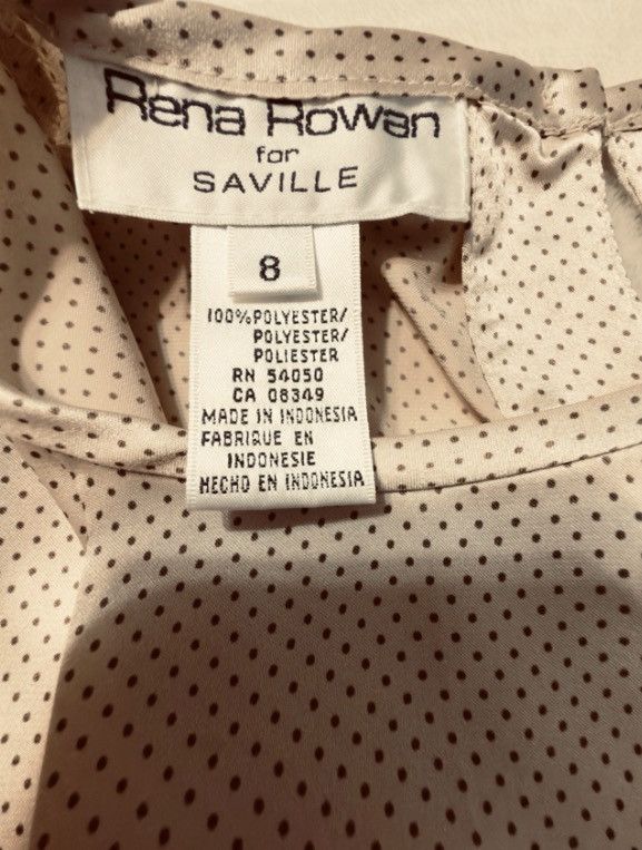 Other Vintage Rena Rowan Saville Polka Dot Satin Blouse Champagne Size M / US 6-8 / IT 42-44 - 3 Thumbnail