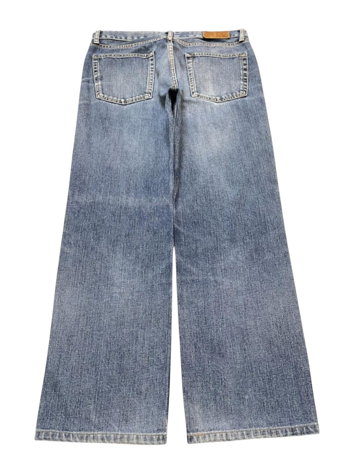 Uniqlo Vintage Y2K Japanese Uniqlo Blue Faded Wash Wide Leg Baggy Size US 33 - 2 Thumbnail