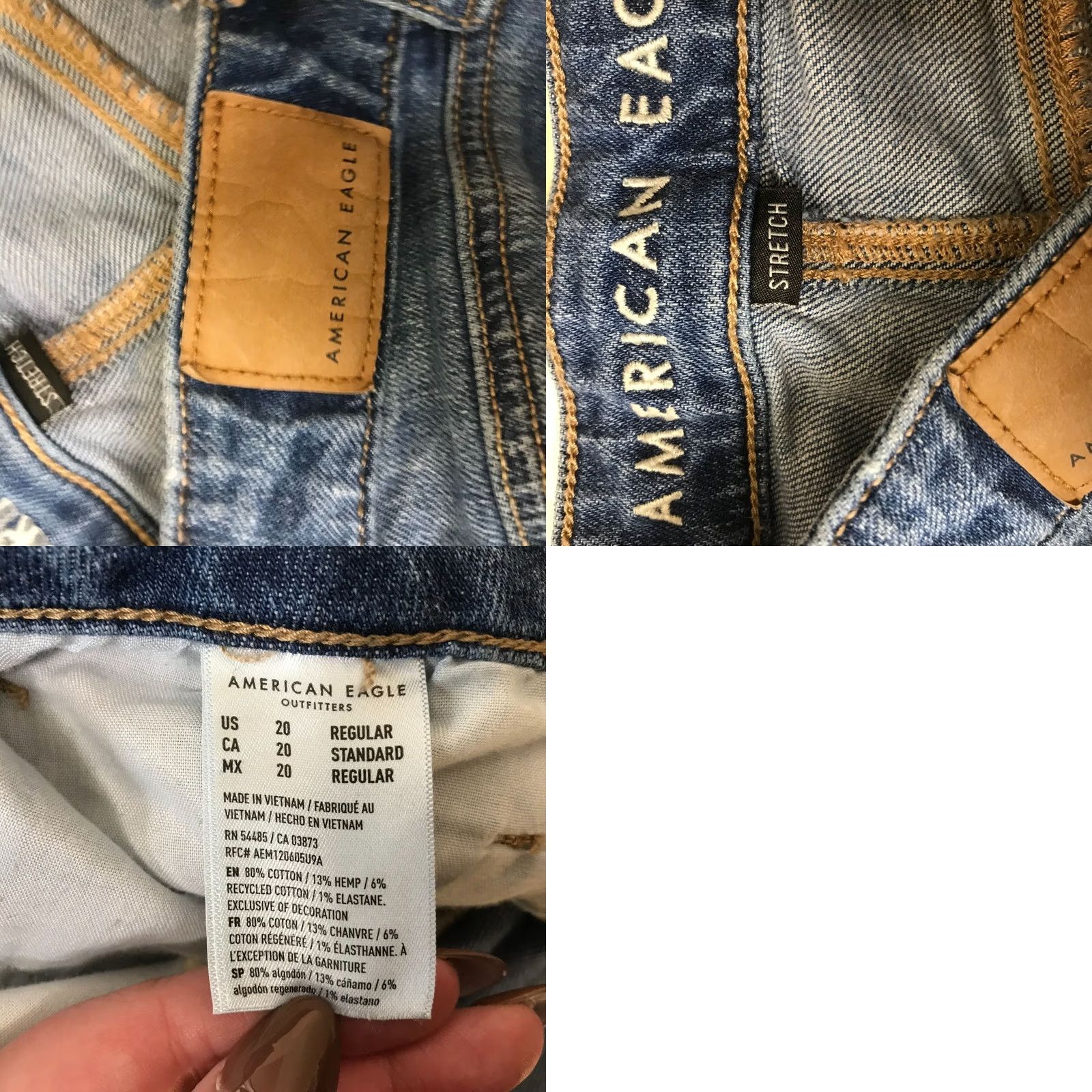 American Eagle Outfitters AMERICAN EAGLE Jeans Womens 20R Blue Cotton Blend Size 42" / US 20 - 8 Thumbnail