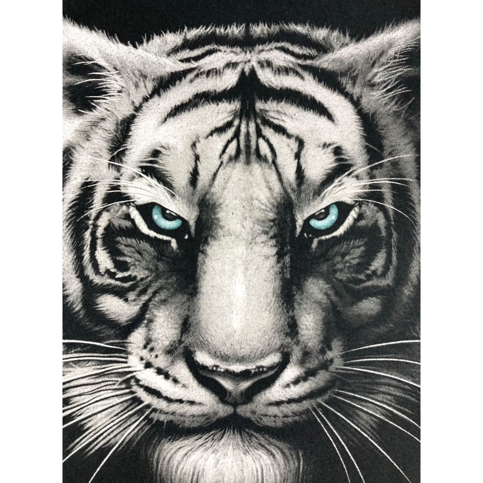Vintage ODM Tiger Big Face Graphic T-shirt Women Small Black Short Sleeve Size S / US 4 / IT 40 - 2 Thumbnail