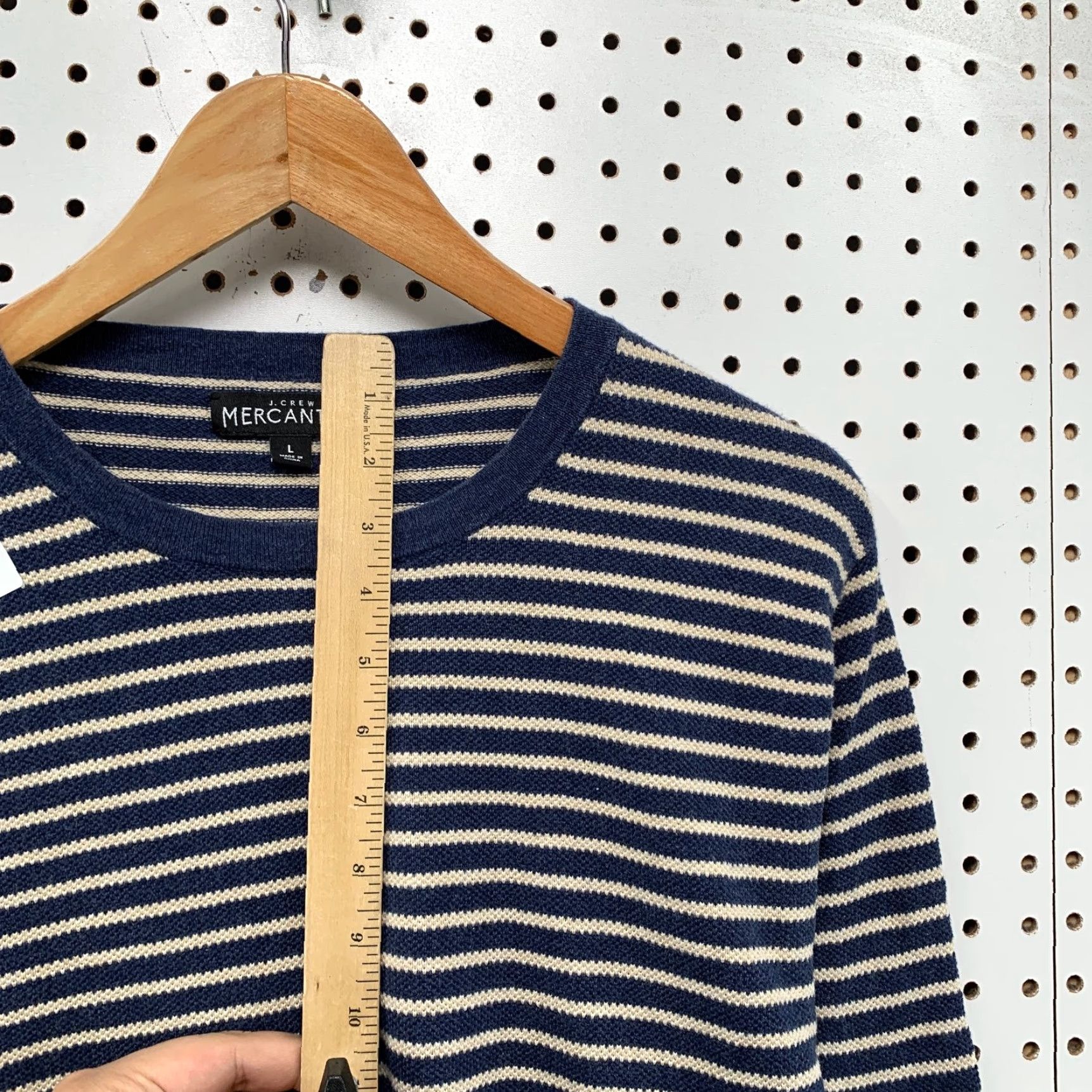 J.Crew J.CREW Striped Sweater Mens Large Blue Beige Striped Textured Preppy Casual Size US L / EU 52-54 / 3 - 7 Thumbnail