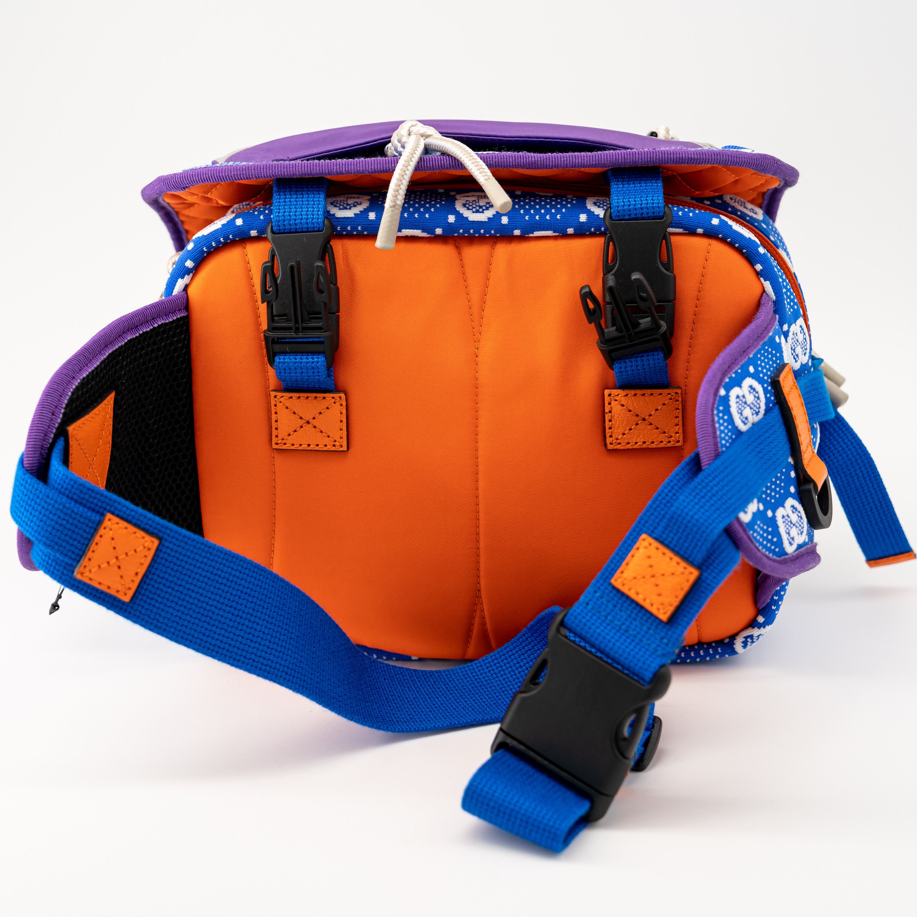 Gucci Gucci Nylon Backpack Ripstop GG Allover Blue Orange Size ONE SIZE - 3 Thumbnail