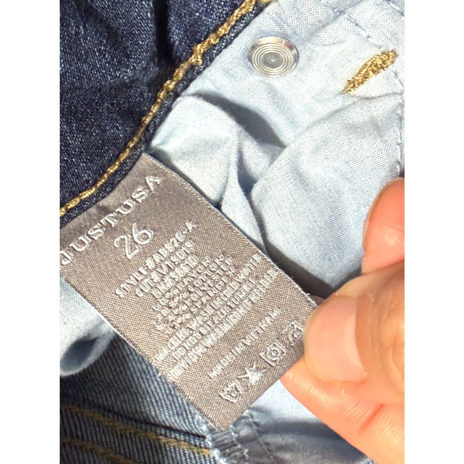 Vintage Just USA Jeans Women's 26 Blue Denim Skinny Medium Wash Regular fit 5-Pocket USA Jeans Womens XS? Size 26" / US 2 / IT 38 - 5 Thumbnail
