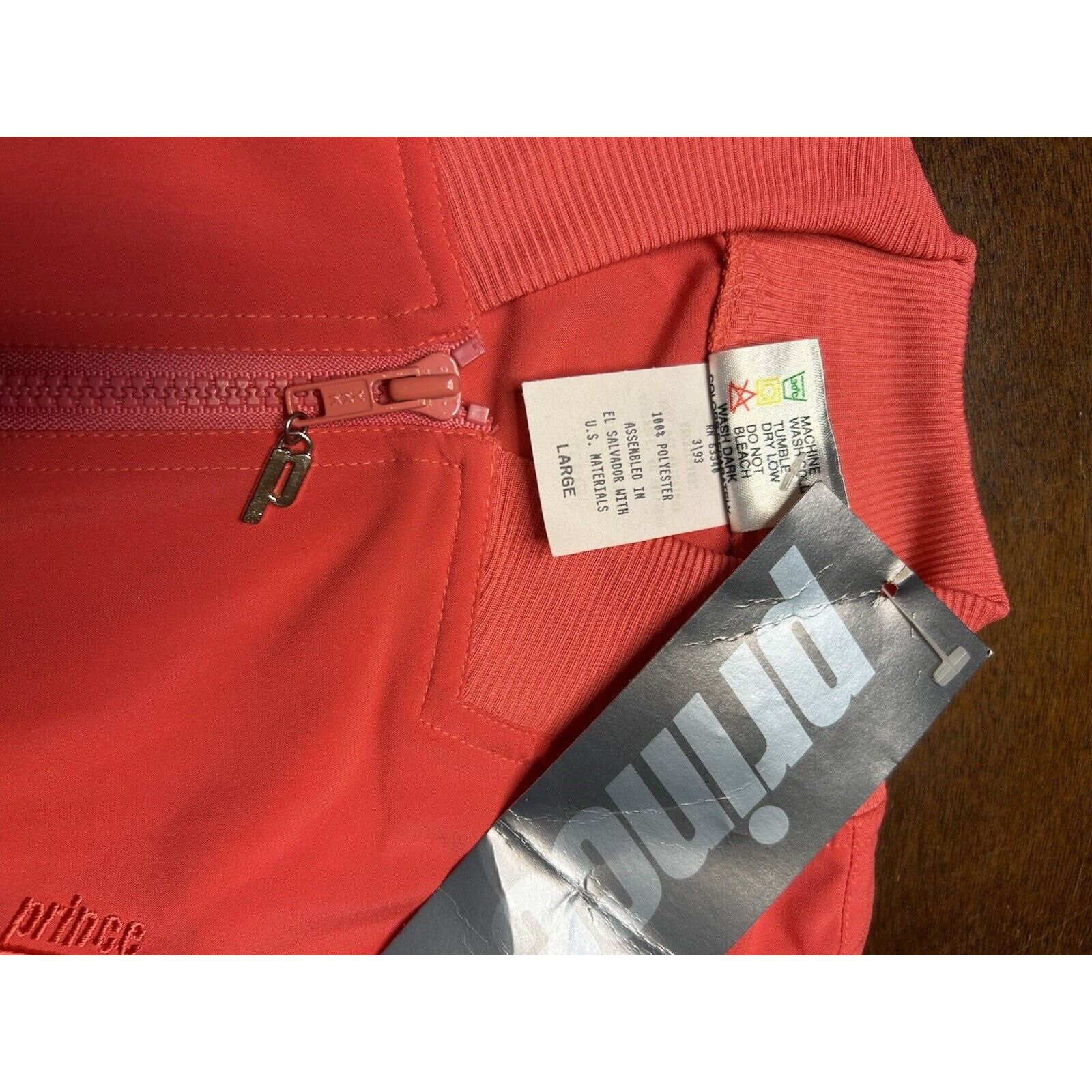 Prince VTG 1993 Prince Tennis Salmon Pink Zip Up Windbreaker NWT Size L / US 10 / IT 46 - 4 Thumbnail