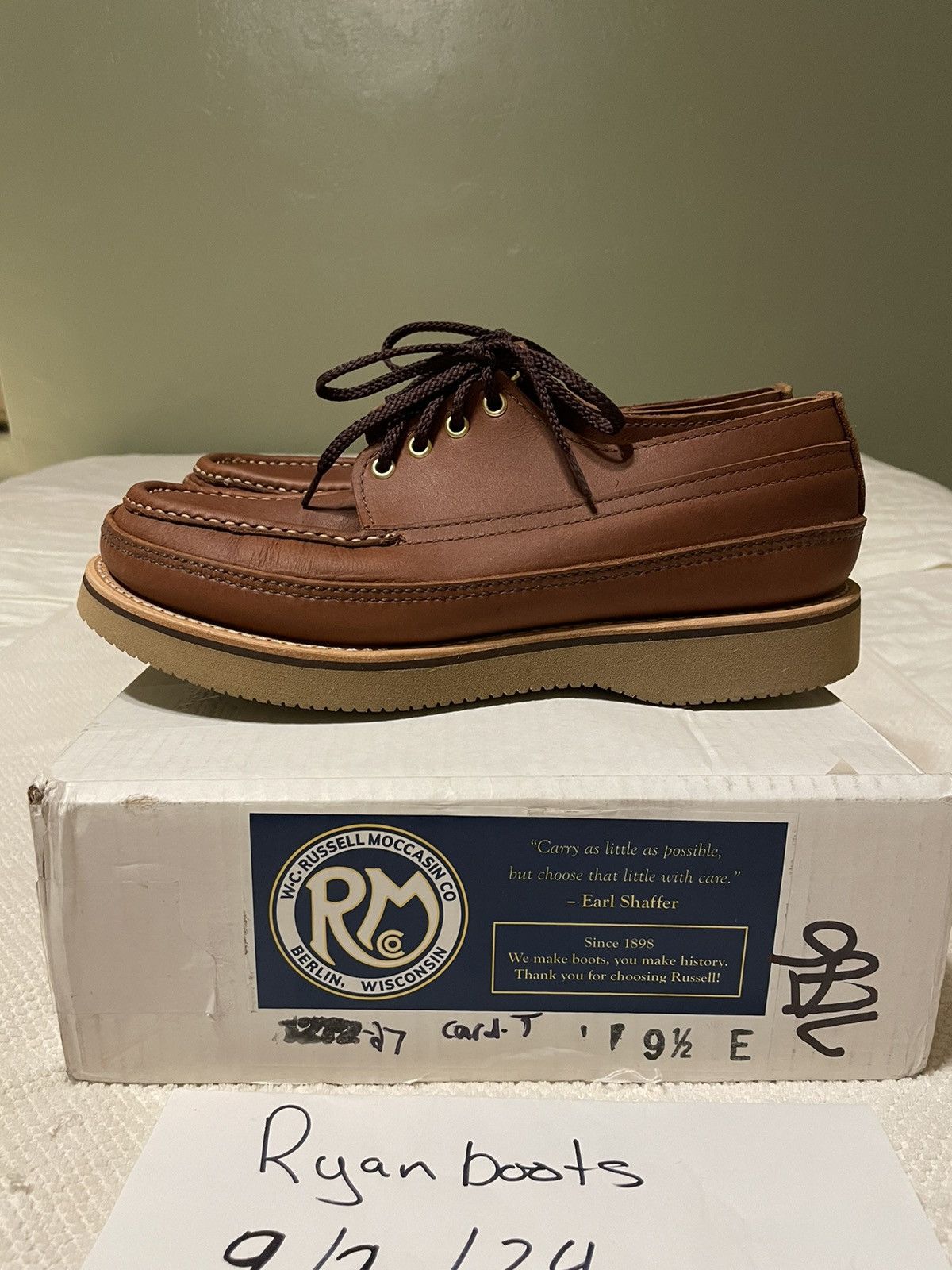 Russell Moccasin Co. Fishing Oxford 9.5E StitchDown Collab