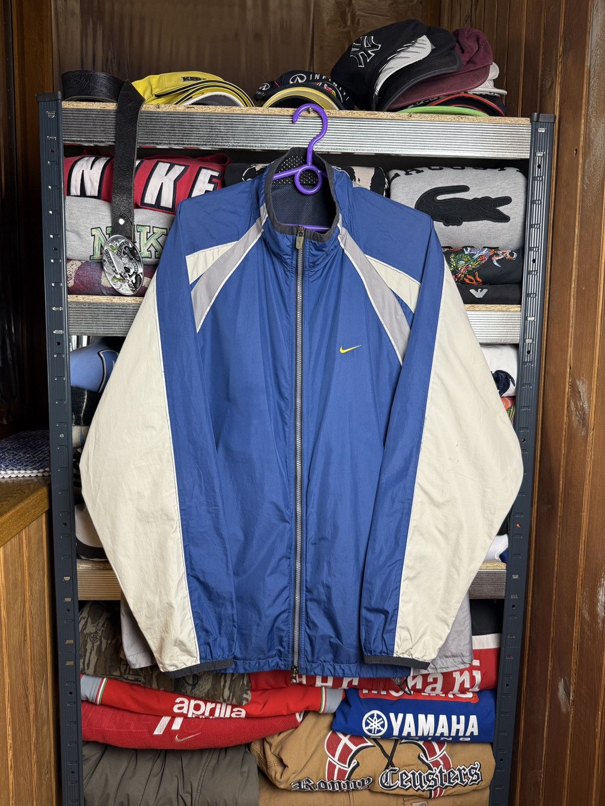 NIKE Vintage Full Zip Light Nylon Jacket Navy
