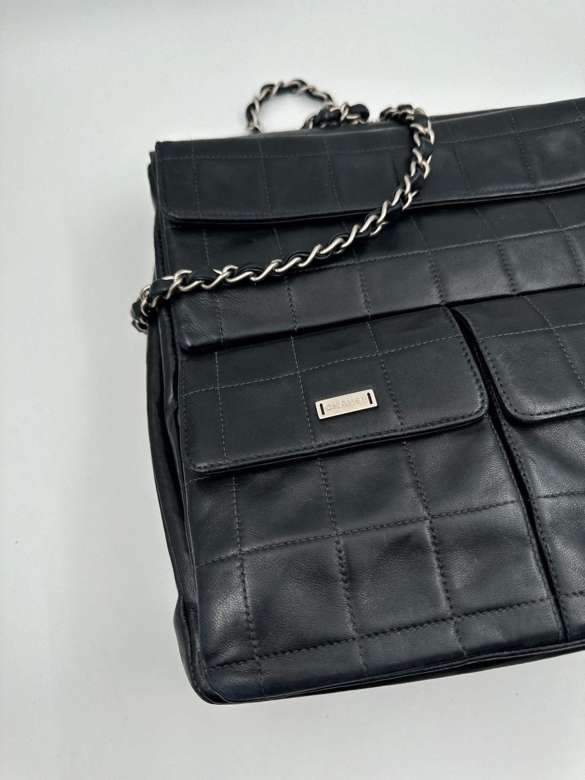Chanel × Vintage CHANEL BLACK SQUARE QUILTED CHAIN SHOULDER BAG Size ONE SIZE - 5 Thumbnail
