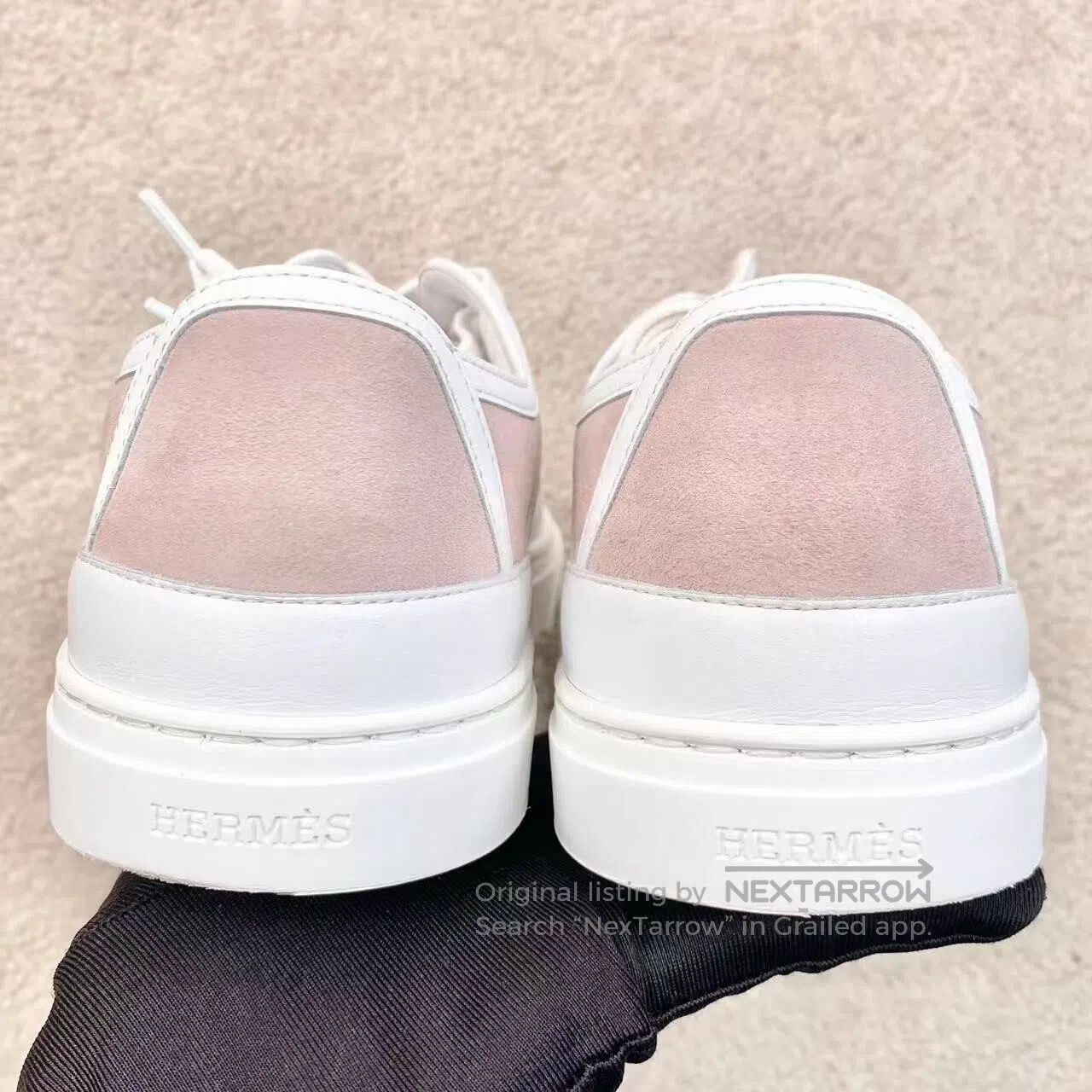 Hermes Hermes 24SS pink logo low-top board shoes| Size US 5.5 / IT 35.5 - 5 Thumbnail