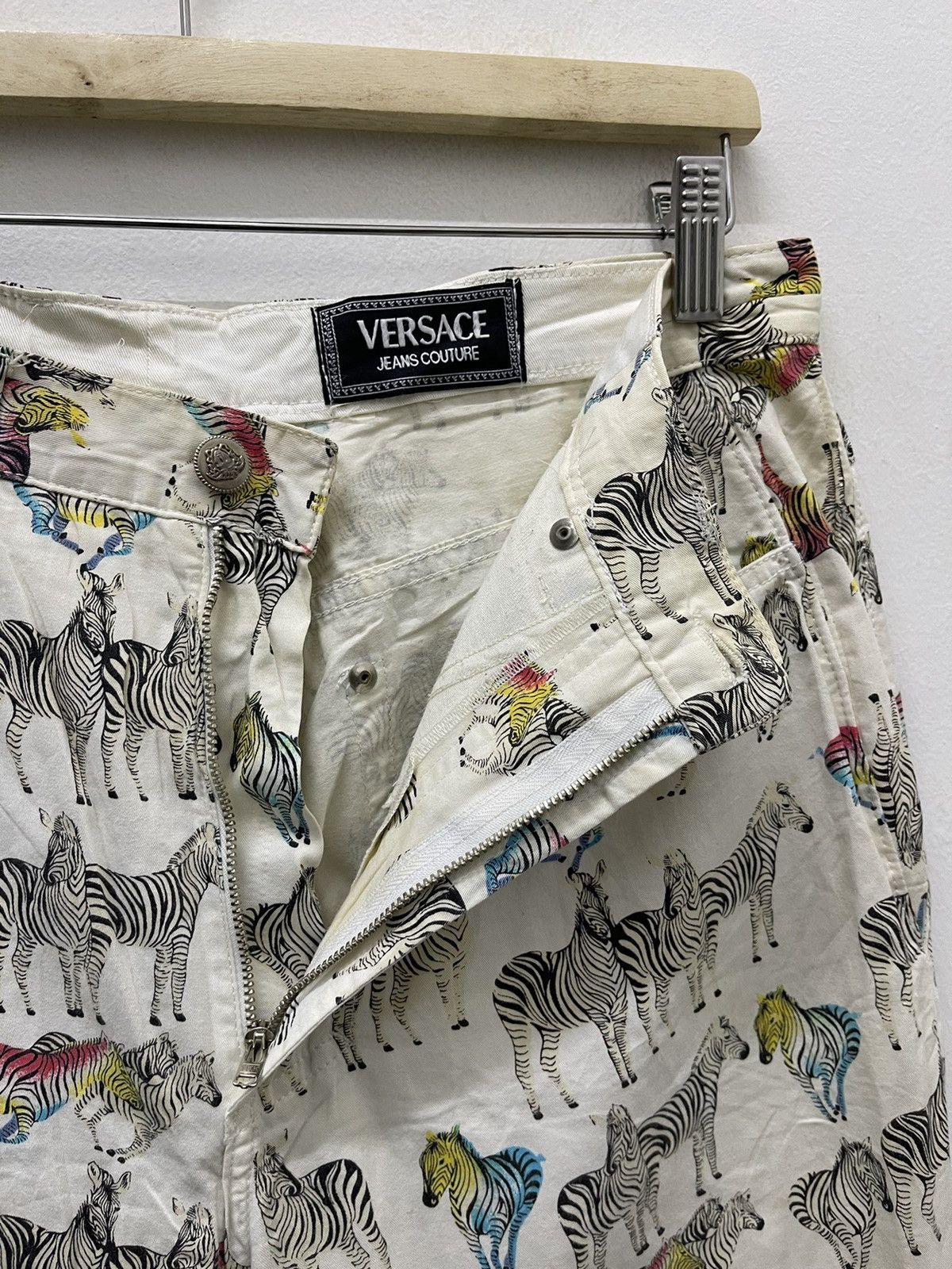 Versace Rare Vintage VERSACE JEANS COUTURE Rainbow Zebra All Over Size US 30 / EU 46 - 8 Thumbnail