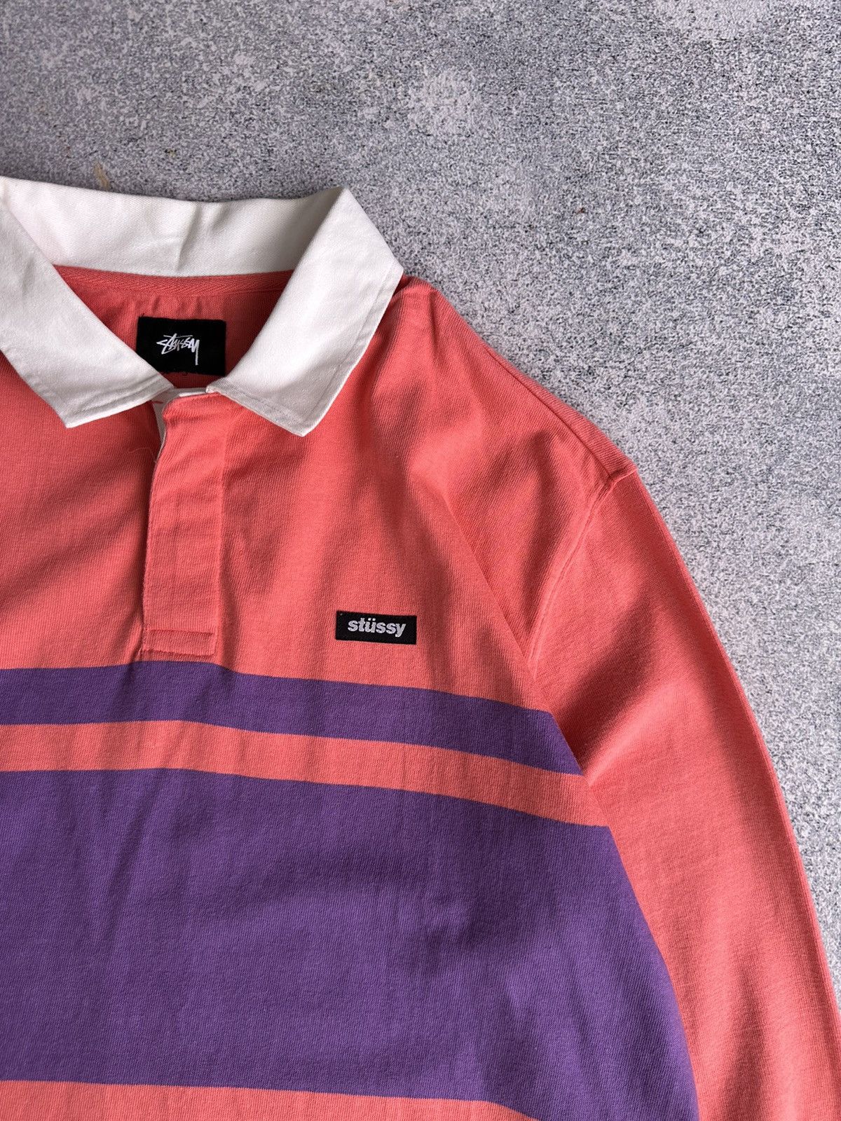 Japanese Brand × Stussy × Vintage Vintage Stussy Y2K Pink Long Sleeve Sweatshirt Size US L / EU 52-54 / 3 - 4 Thumbnail