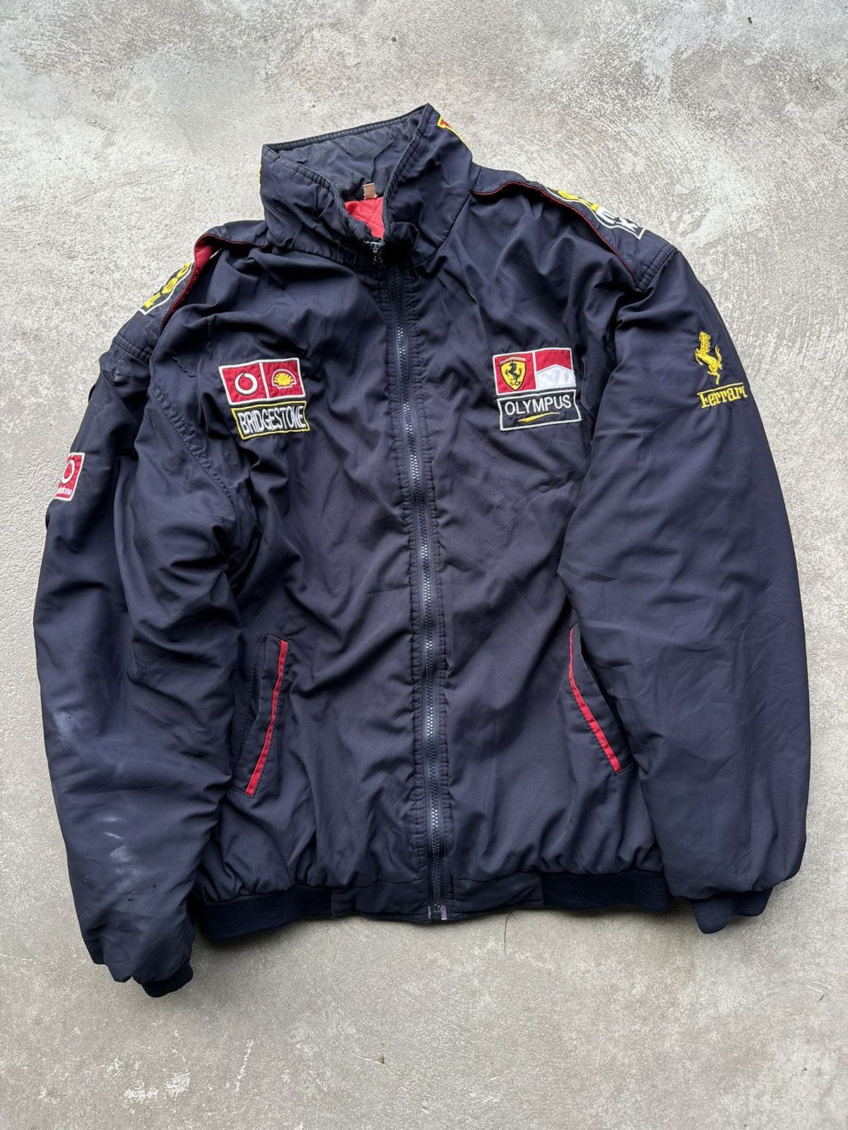 image of Vintage Ferrari F1 Vintage Racing Jacket in Navy, Men's (Size XL)