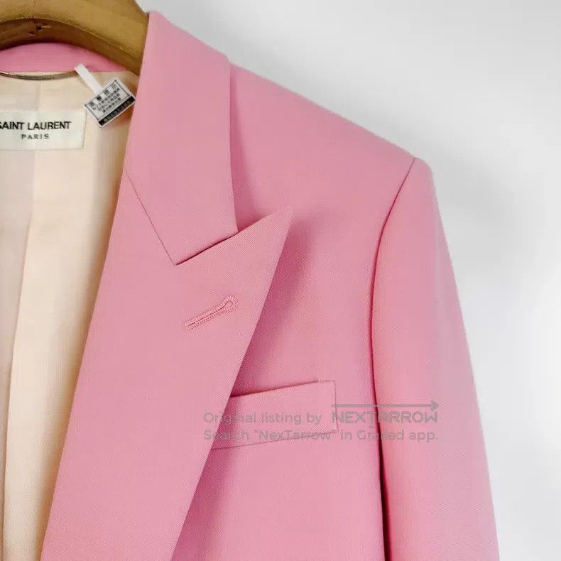 Saint Laurent Paris Saint Laurent Paris Ladies pink waist-cinching casual blaz Size L / US 10 / IT 46 - 4 Thumbnail