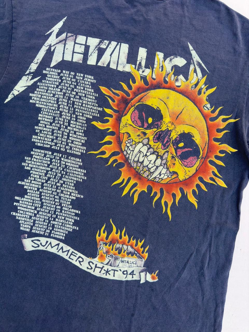 Metallica Vintage 1994 Metallica " Flaming skull Tour 94" T shirt Size US L / EU 52-54 / 3 - 8 Thumbnail