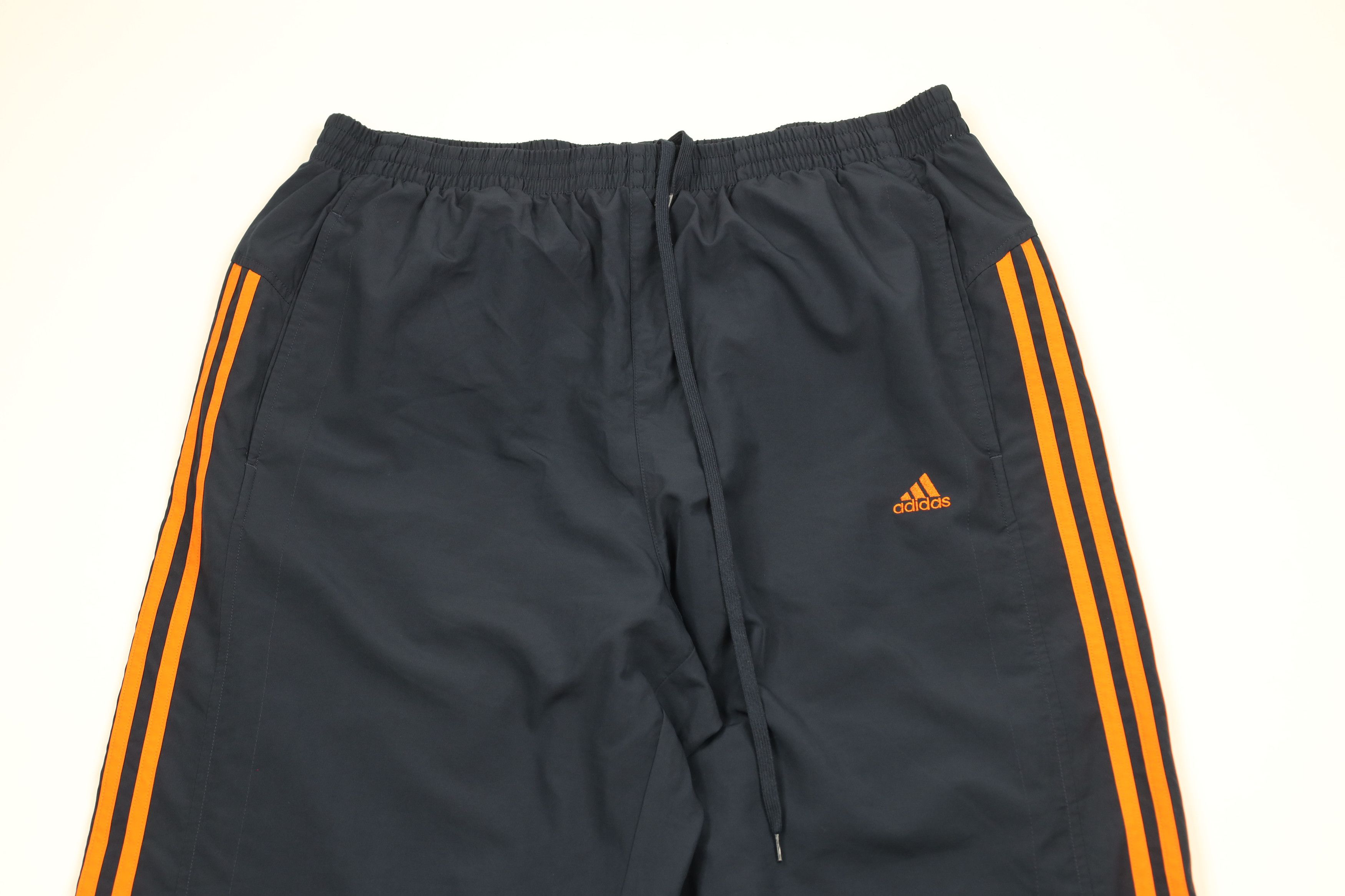Adidas × Vintage Vintage Adidas Striped Lined Wide Leg Pants Navy Blue Orange Size US 38 / EU 54 - 2 Thumbnail