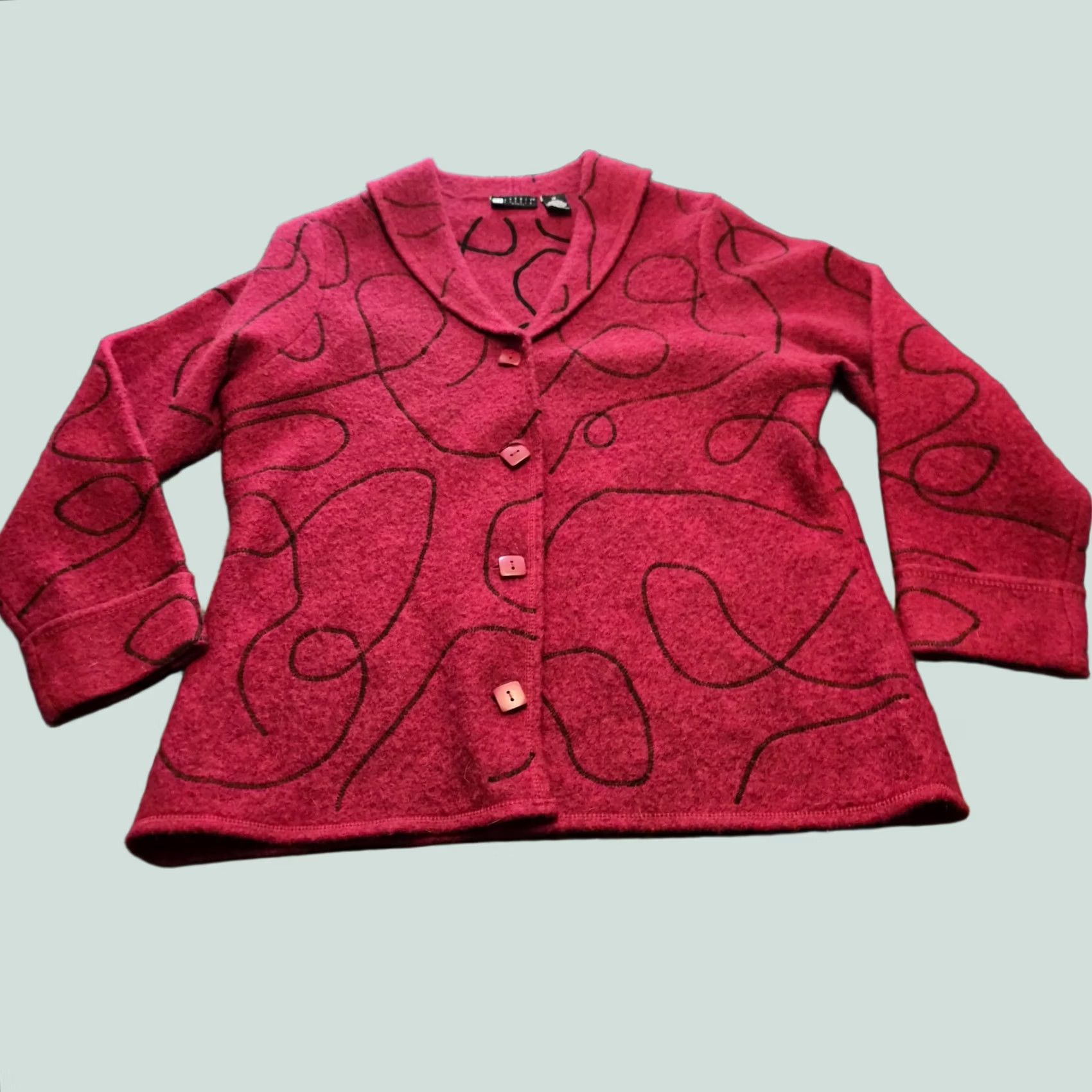 Vintage VINTAGE Carole Little Womens 4 Button Blazer Wool Red Size 1X Collared Jacket Bedrock? Size S / US 4 / IT 40 - 1 Thumbnail