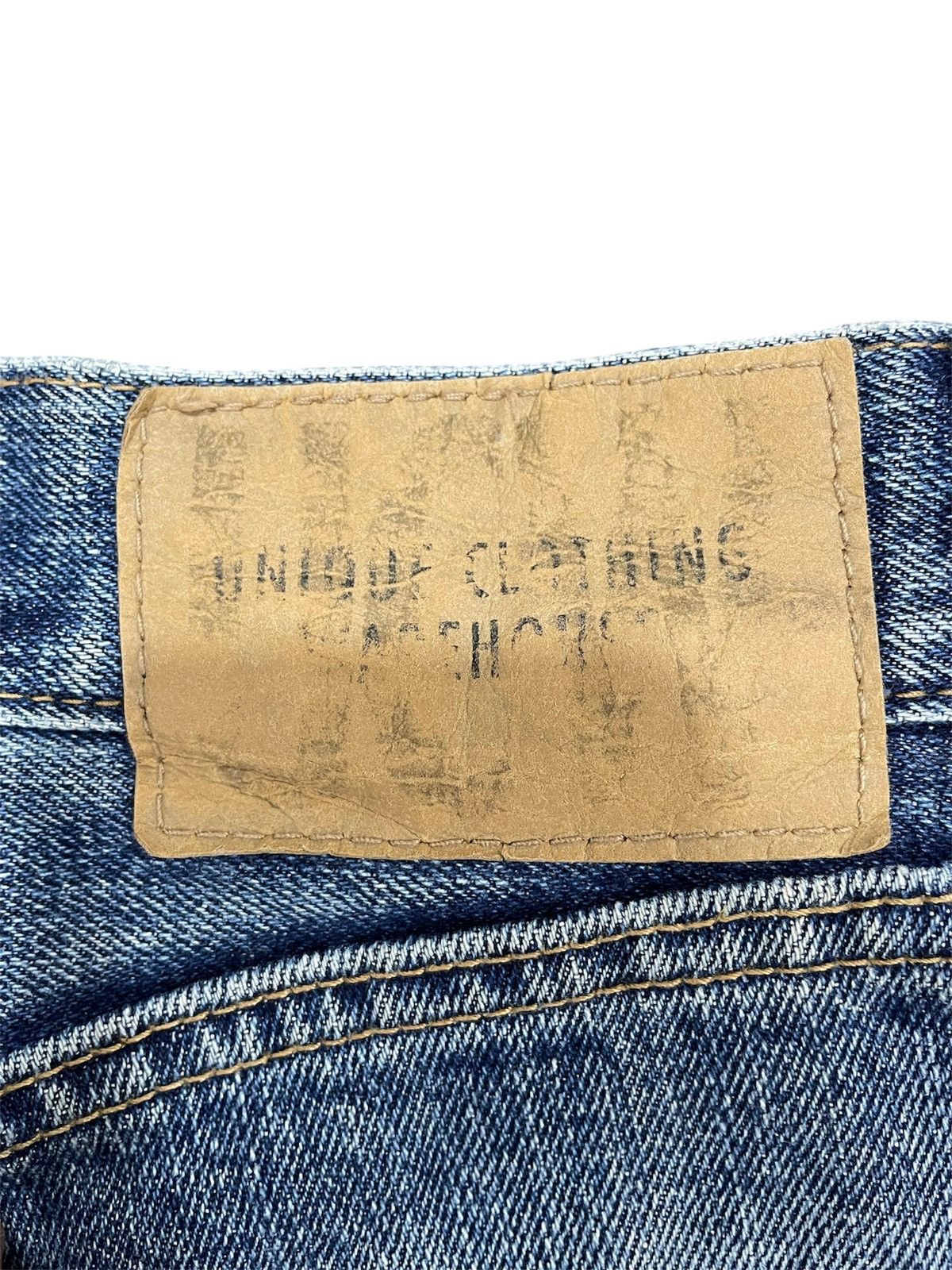 Japanese Brand Unique Clothing Warehouse blue jeans with distressed jeans Size US 33 - 8 Thumbnail
