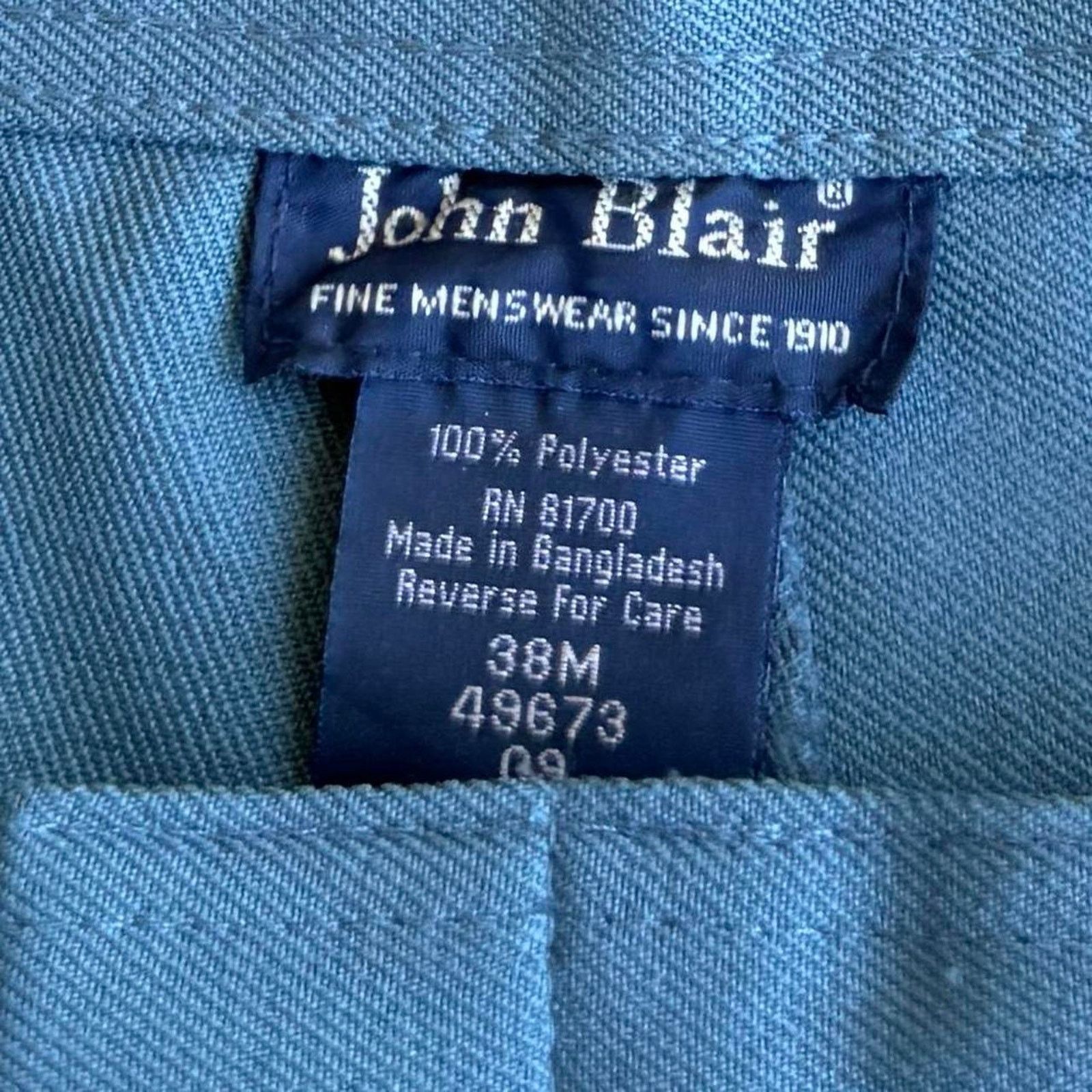 Blair × Japanese Brand Vintage 1990s John Blair Embroidered Blue Dress Pants Size US 37 - 4 Thumbnail