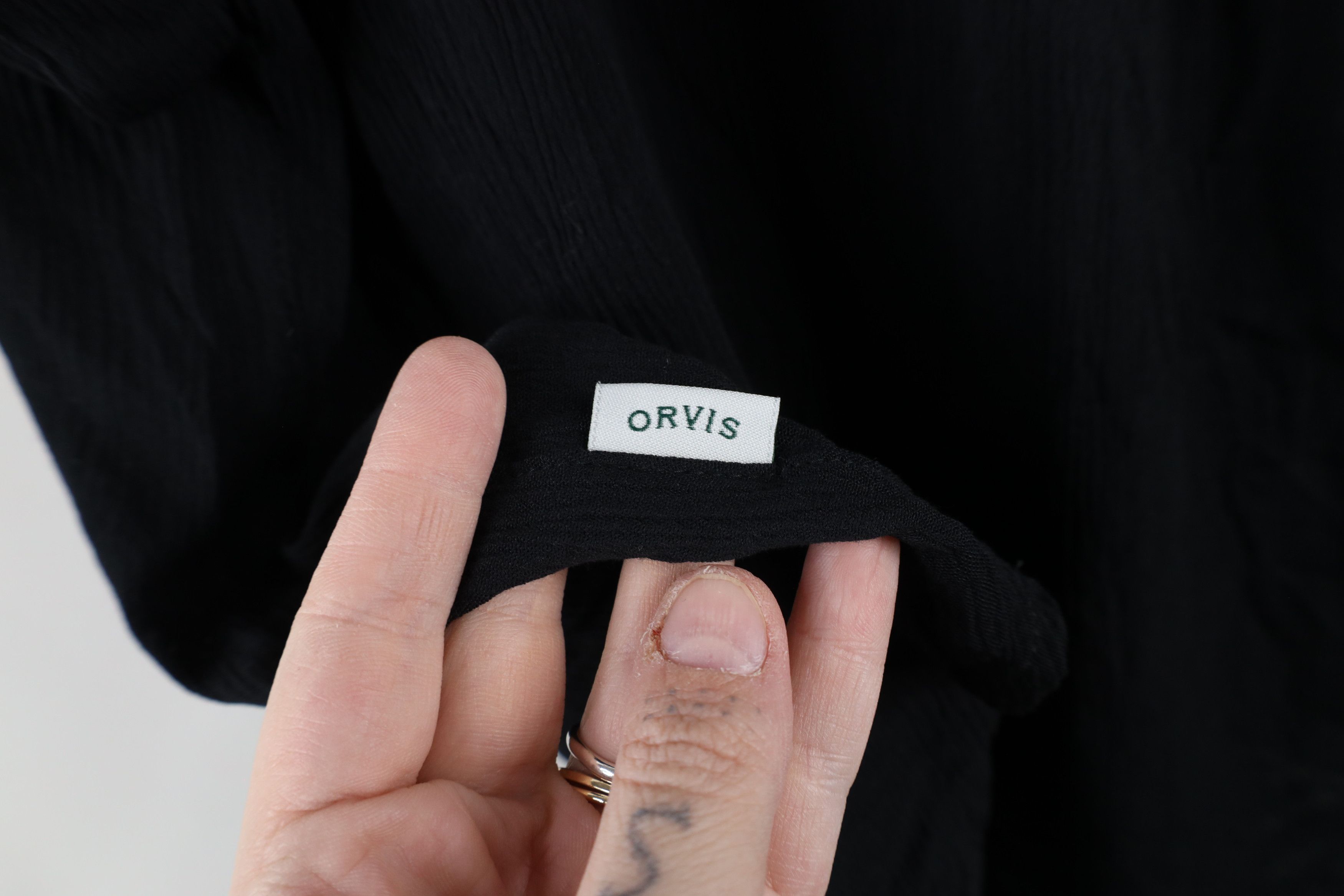 Orvis × Vintage New Orvis Blank Gauzy Rayon Button Shirt Blouse Top Black Size XXL / US 16-18 / IT 52-54 - 9 Thumbnail