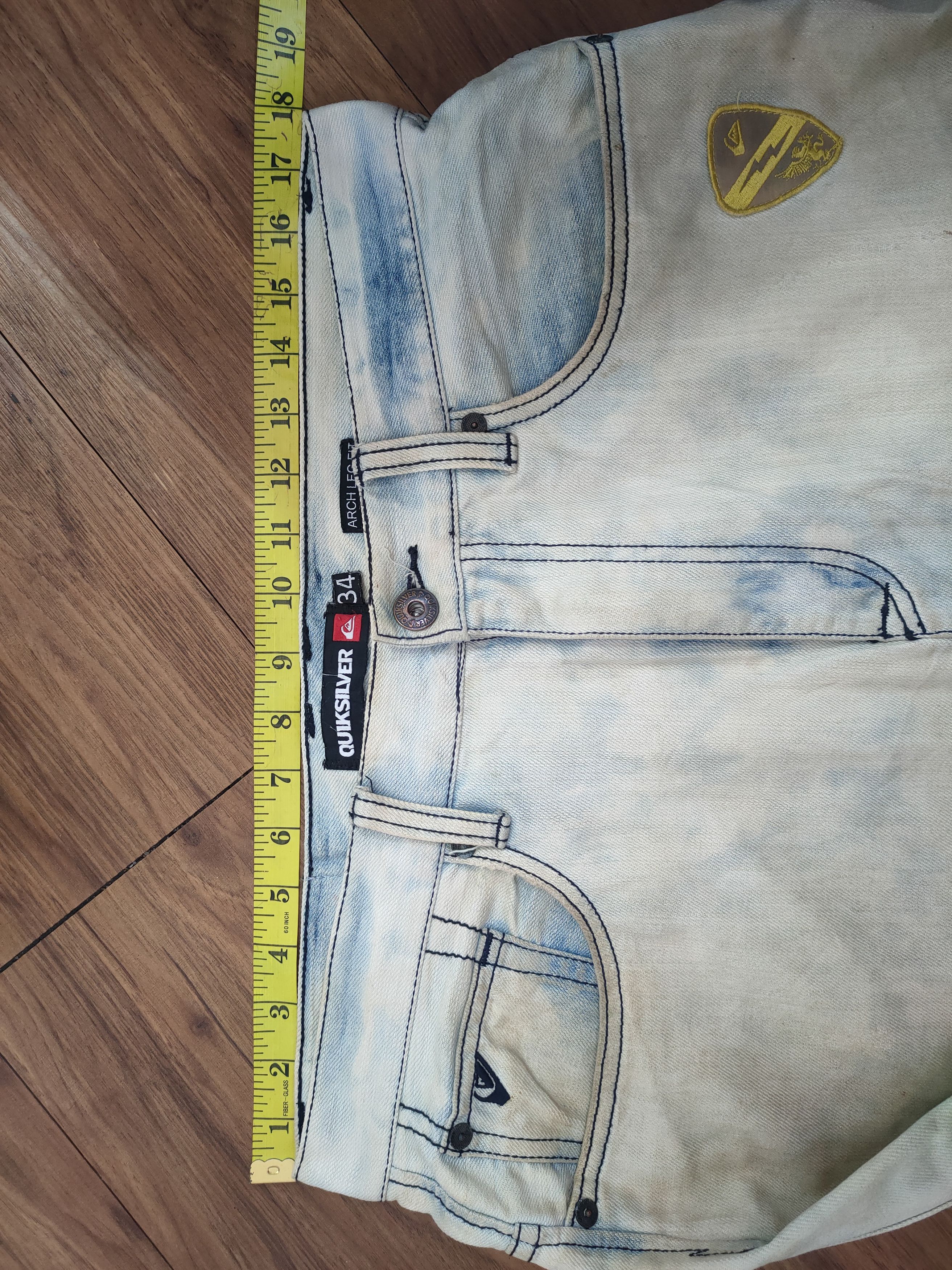 Quiksilver VINTAGE QUICKSILVER RUSTY WHITE YELLOW FADED DENIM JEANS Size US 36 / EU 52 - 15 Thumbnail