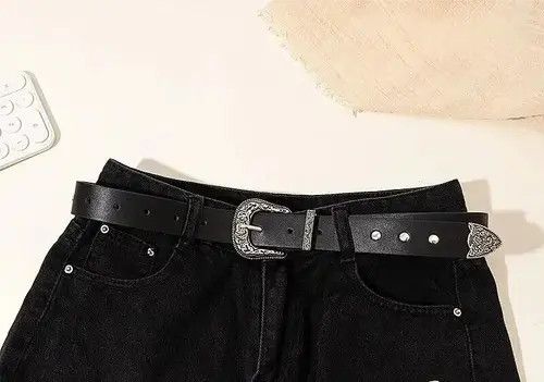 VIBE Y2K Buckle PU Leather Belt Size ONE SIZE - 2 Thumbnail