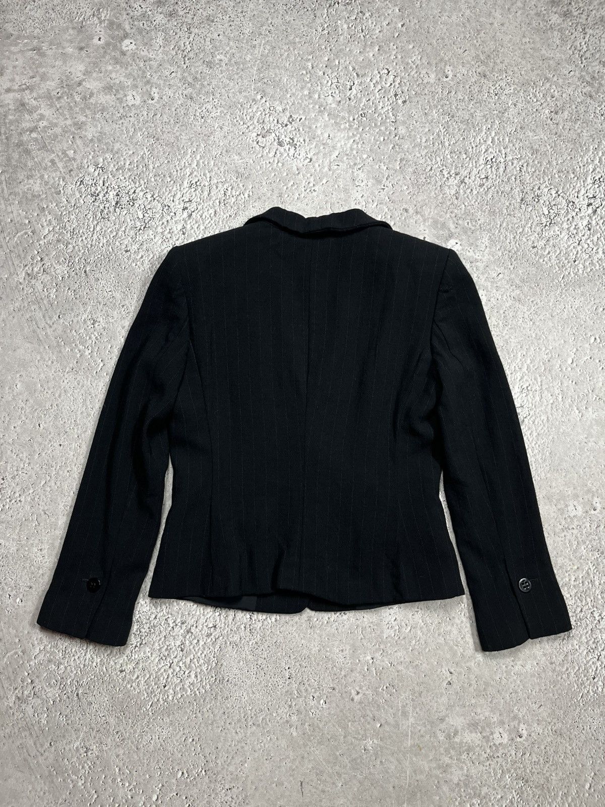 Armani Collezioni Armani Collezioni Women Black Virgin Wool Blazer Jacket 42 Size M / US 6-8 / IT 42-44 - 11 Thumbnail