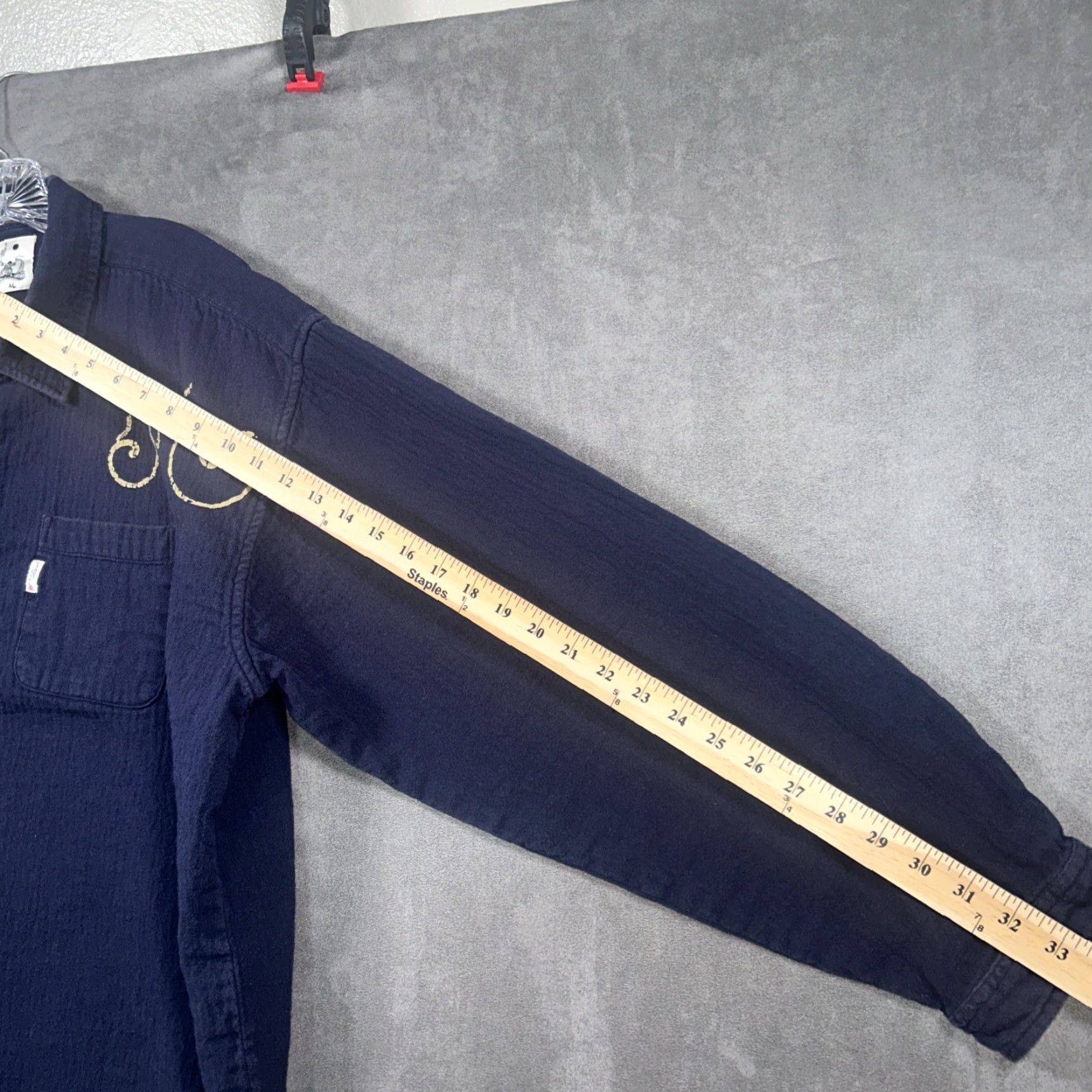 Vintage Naminori Tatsujin Button-Up Shirt Navy Blue Japan 2XL Long Sleeve Crew Neck Cotton Men Size US XXL / EU 58 / 5 - 6 Thumbnail