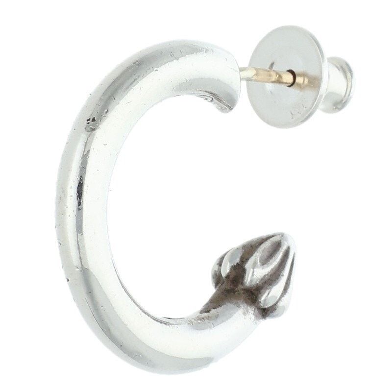 Chrome Hearts Plain Silver Hoop Earring