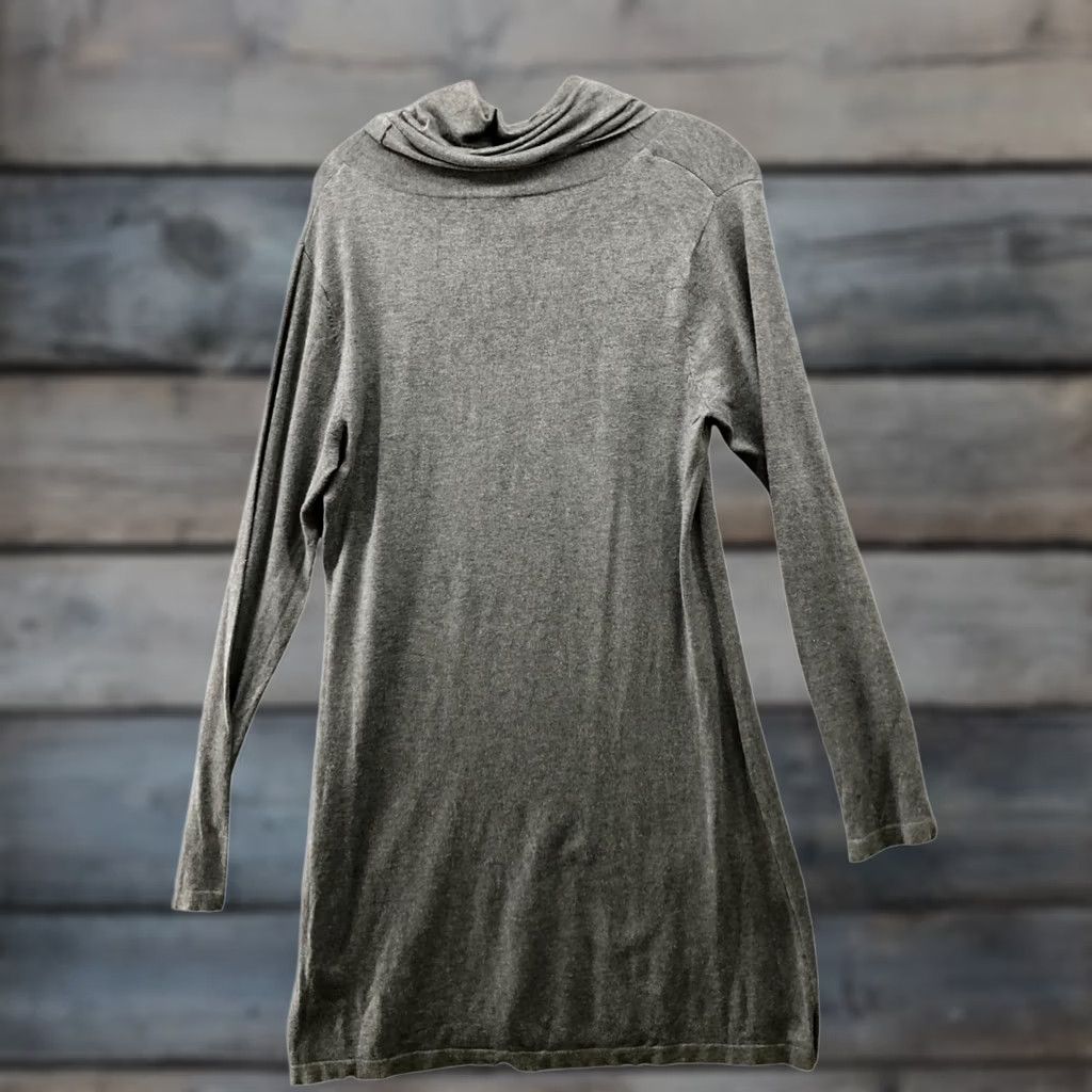 H&M H&M Turtleneck Sweater Dress Womens L Gray Pullover Tight Knit Mini Tunic Size L / US 10 / IT 46 - 1 Thumbnail