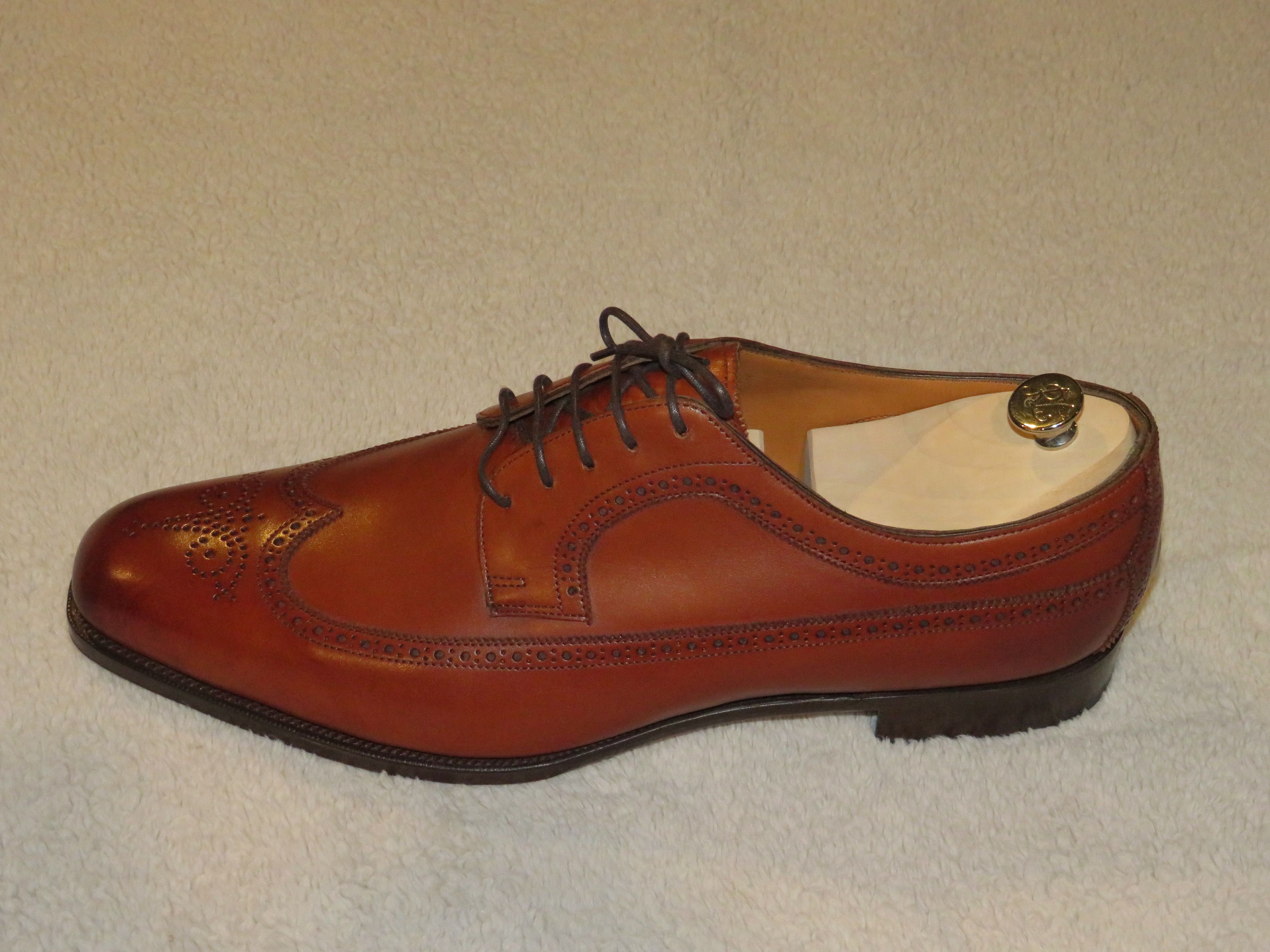 Edward Green × Ralph Lauren Purple Label Brooksville Chestnut Calf Leather Brogues 12D NWB Size US 12 / EU 45 - 4 Thumbnail