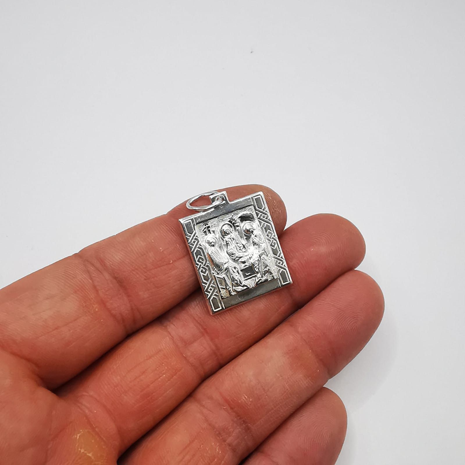 Sterling Silver Vintage pendant "Holy Trinity" 925 silver,handmade, 3,47g Size ONE SIZE - 3 Thumbnail