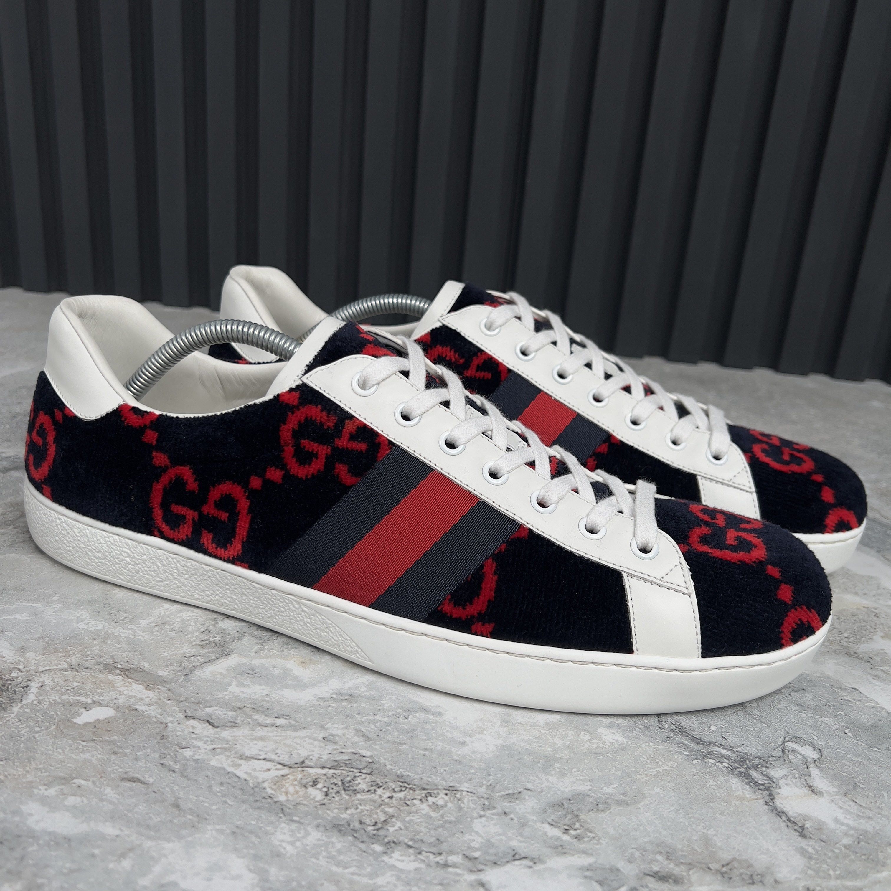 Gucci Gucci Ace GG Monogram Sneakers Terry Cloth Velour Size US 12.5 / EU 45-46 - 4 Thumbnail