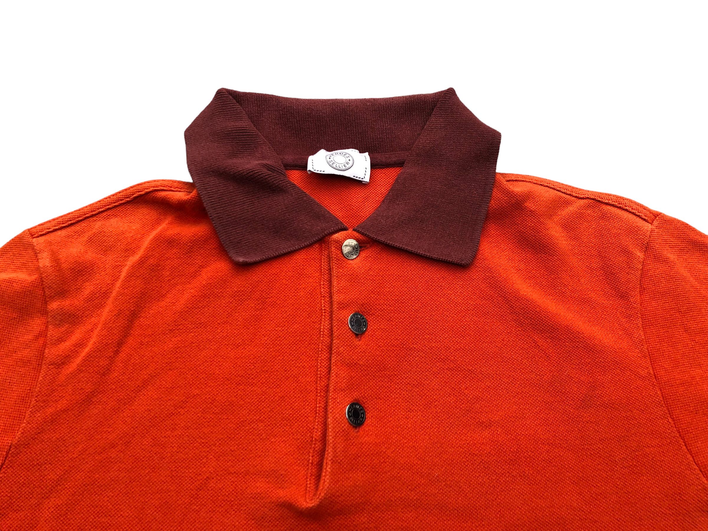 Hermes 🔥🔥HERMES Sellier Orange Polo Ringer T-Shirt Size US XS / EU 42 / 0 - 3 Thumbnail
