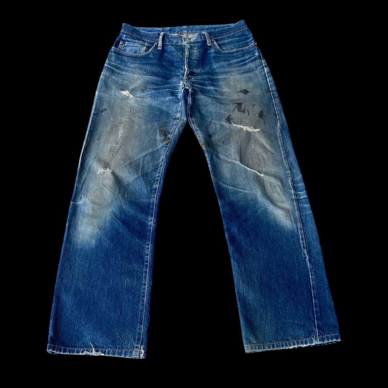 Okura VINTAGE OSAKA OKURA IRON HR MARKETT SELVEDGED DISTRESSED Size US 30 / EU 46 - 1 Thumbnail