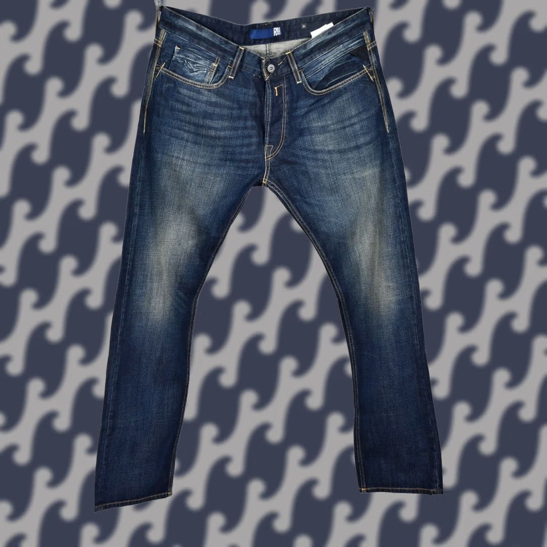 Replay REPLAY M95 BILLSTRONG Jeans Men's 34 Bootcut Blue 100% Cotton Regular XS? Size US 34 / EU 50 - 1 Thumbnail