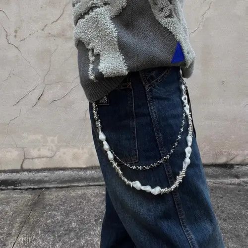 Jewelry Elegant Pearl and Silver Layered Wallet Chain Size ONE SIZE - 1 Thumbnail