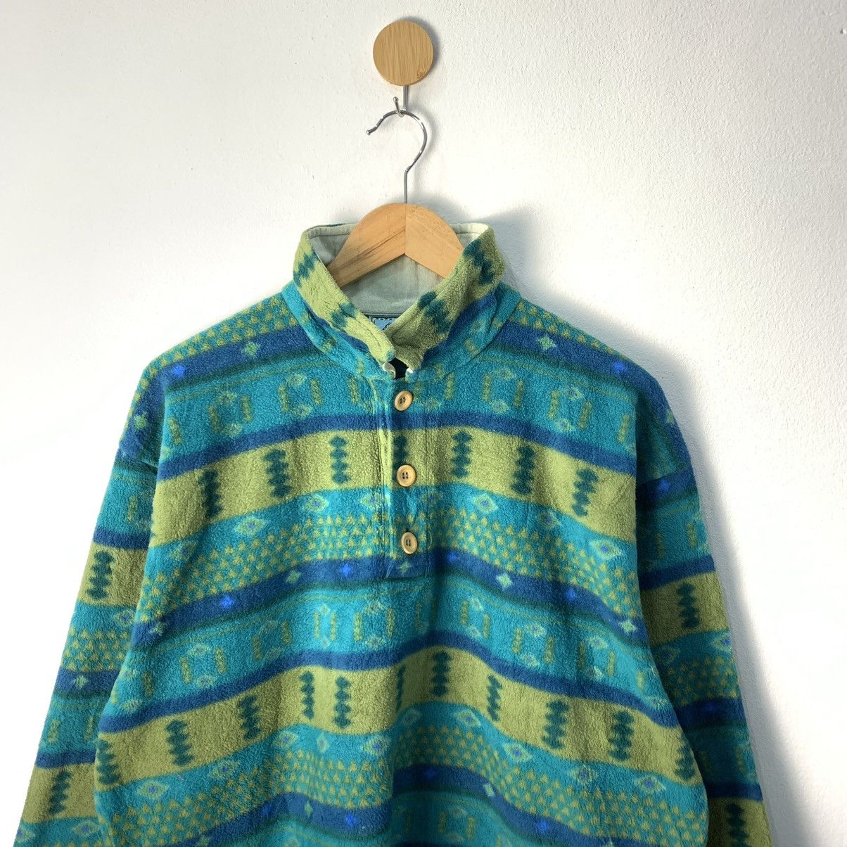 Japanese Brand Camp Fleece Half Button Sweatshirt Navajo Fleece Size US L / EU 52-54 / 3 - 5 Thumbnail