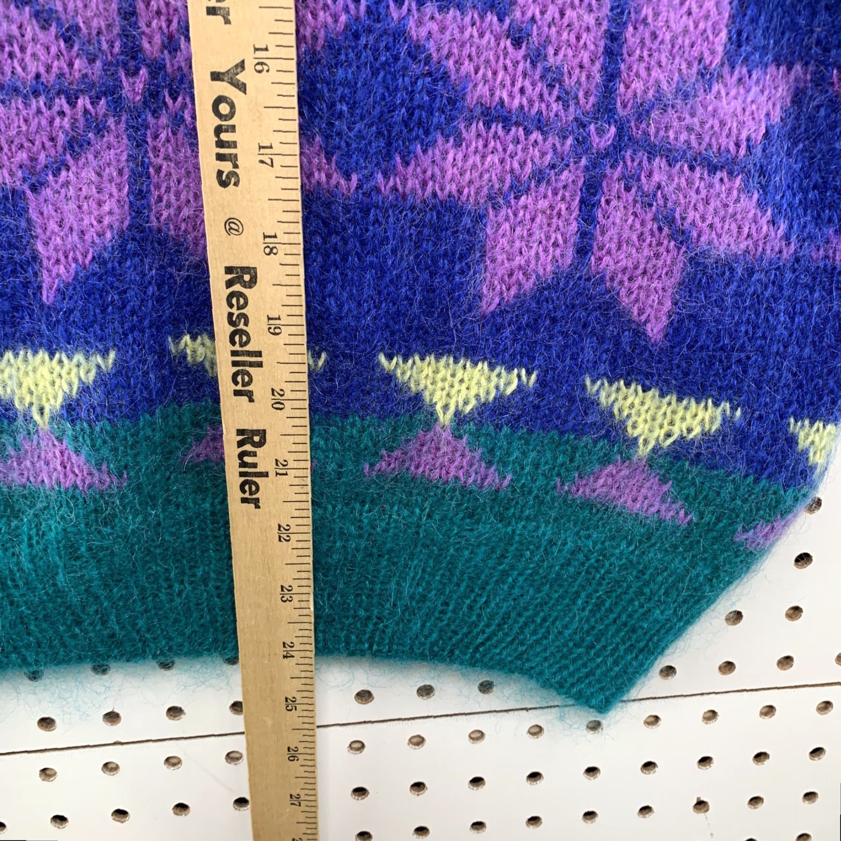 Vintage VINTAGE Gallagher Mohair Womens M Green Purple Snowflake Knit Crew Neck Sweatshirt Size M / US 6-8 / IT 42-44 - 6 Thumbnail