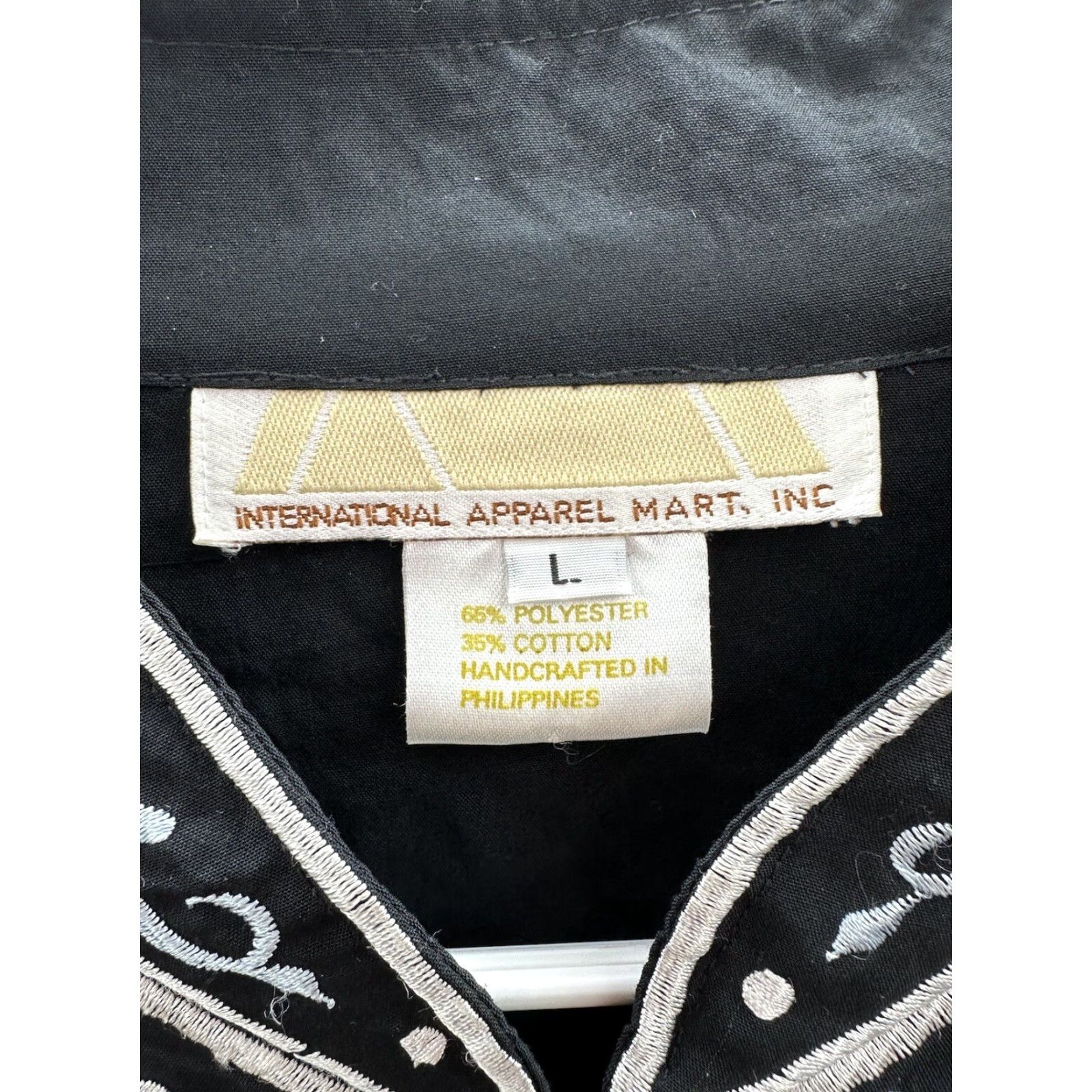 Vintage International Apparel Mart Inc. Womens Blouse Size Large Black Flora Button Up Size L / US 10 / IT 46 - 4 Thumbnail
