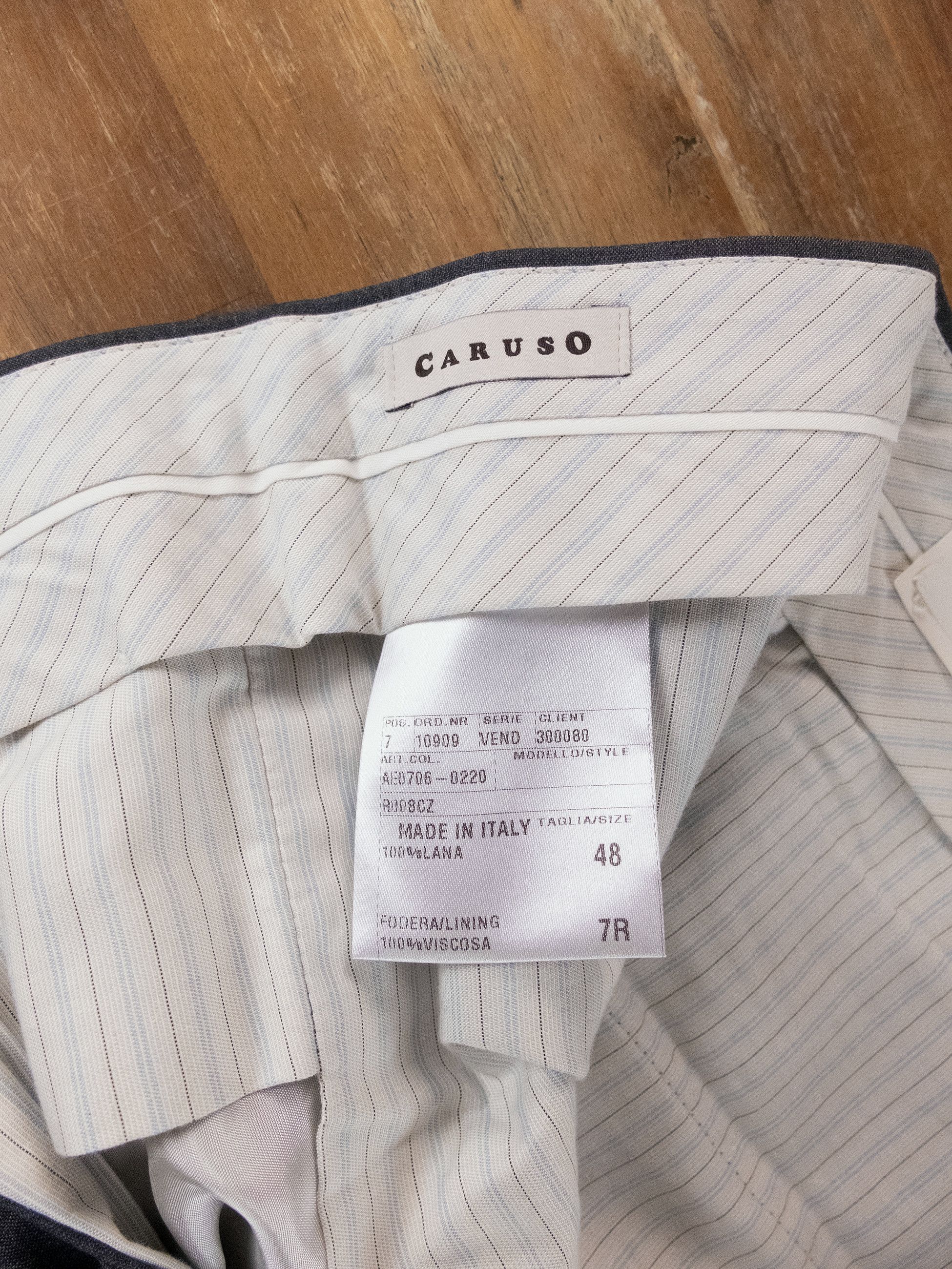 Caruso CARUSO gray flat front wool dress pants trousers 32 / 48 Size US 32 / EU 48 - 6 Thumbnail