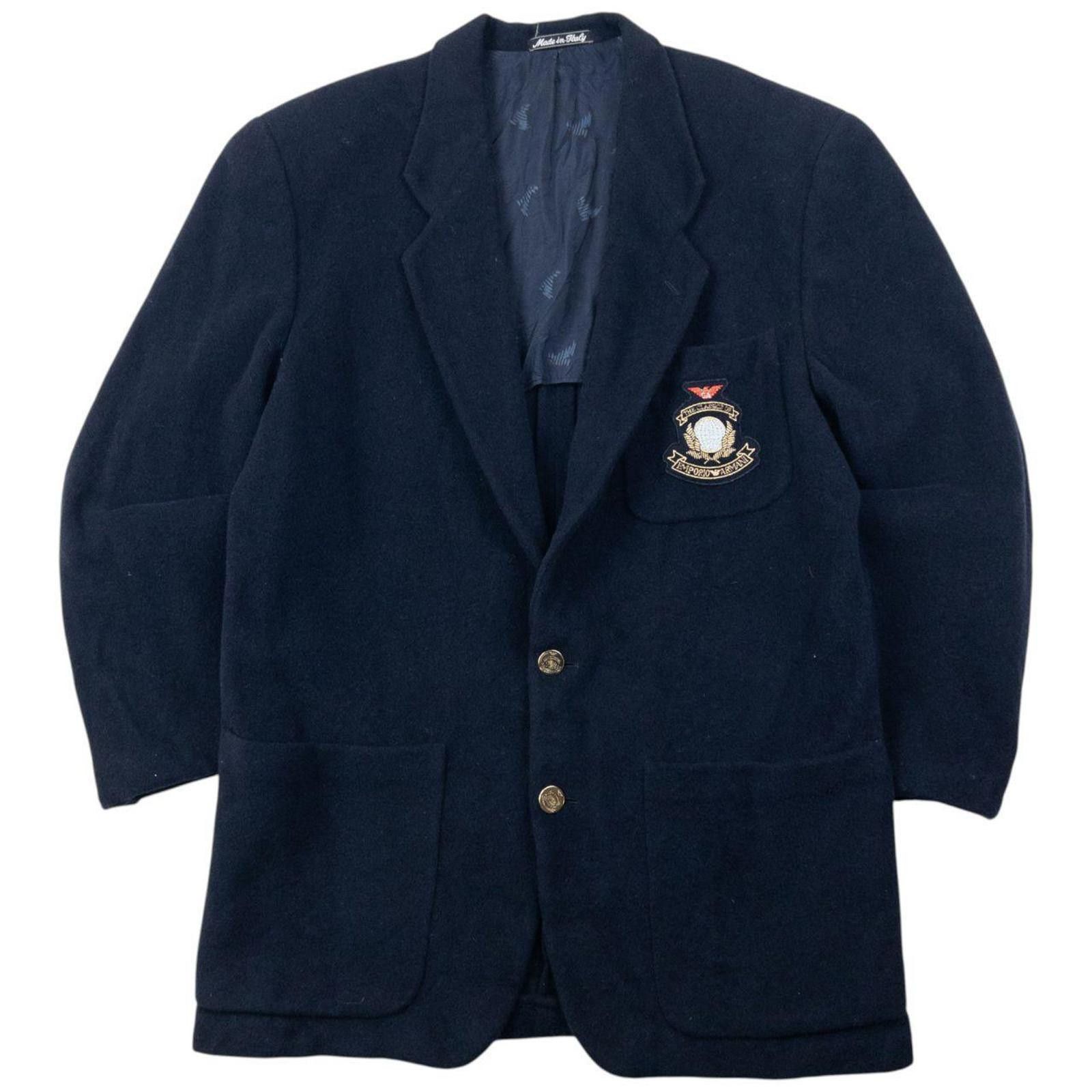 Emporio Armani Vintage 80s Emporio Armani Button Up Wool Blazer Jacket M Size US M / EU 48-50 / 2 - 1 Thumbnail